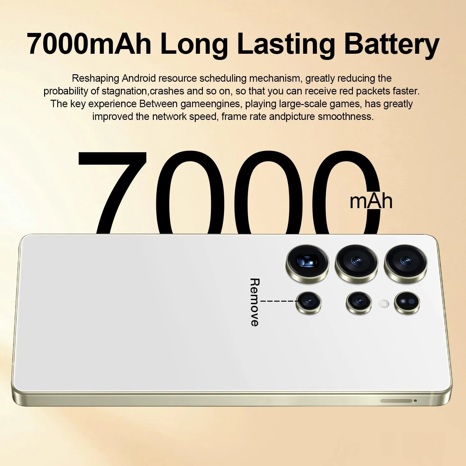 OEJBK I25 Ultra: Powerhouse 16GB/512GB, 2-Day 7000mAh Battery, Huge 6.99" Android 14 Phone w/Built-in Stylus - Your All-in-One Device The Superior Choice (White)
