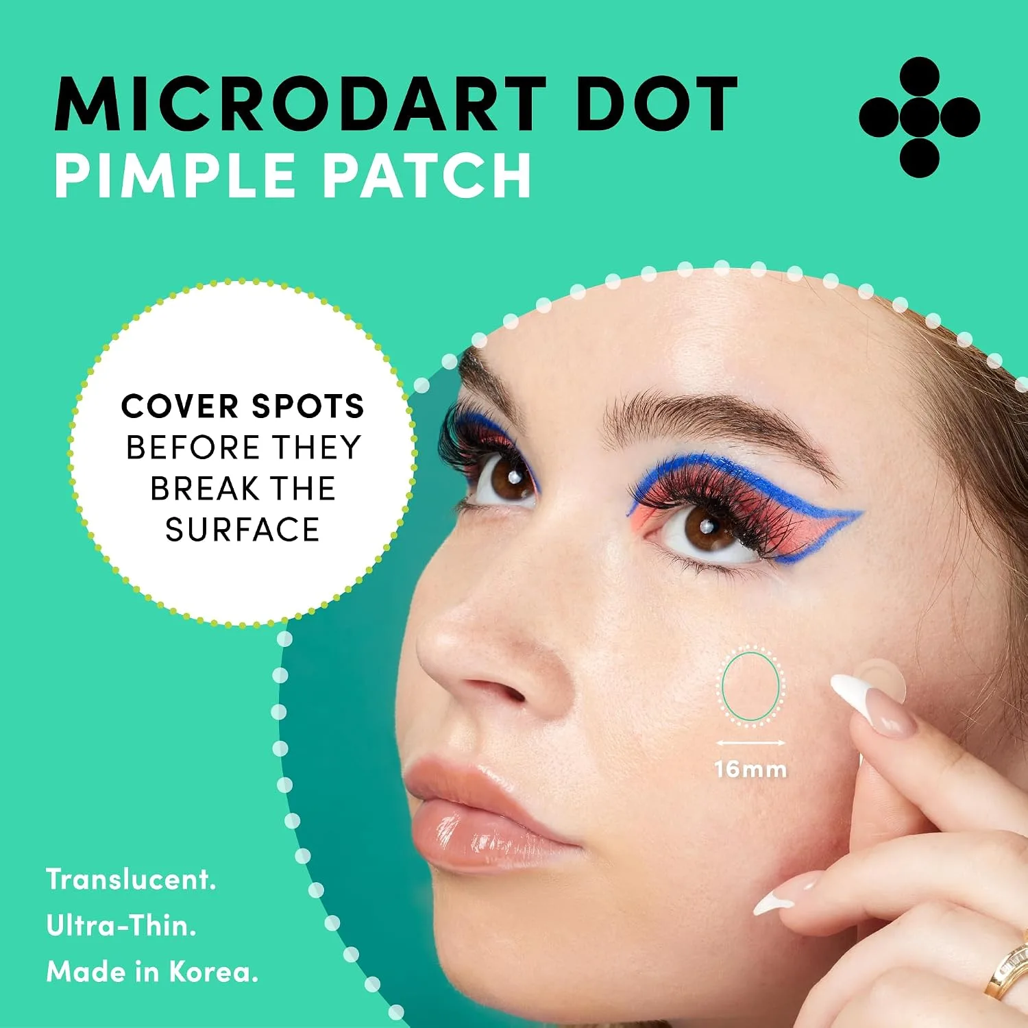 Dots for Spots Pimple Patches with Microdarts - Includes Active Ingredients Niacinamide, Hyaluronic Acid & Salicylic Acid for Maximum Effectiveness - Reduces Redness and Dark Spots (9 count)