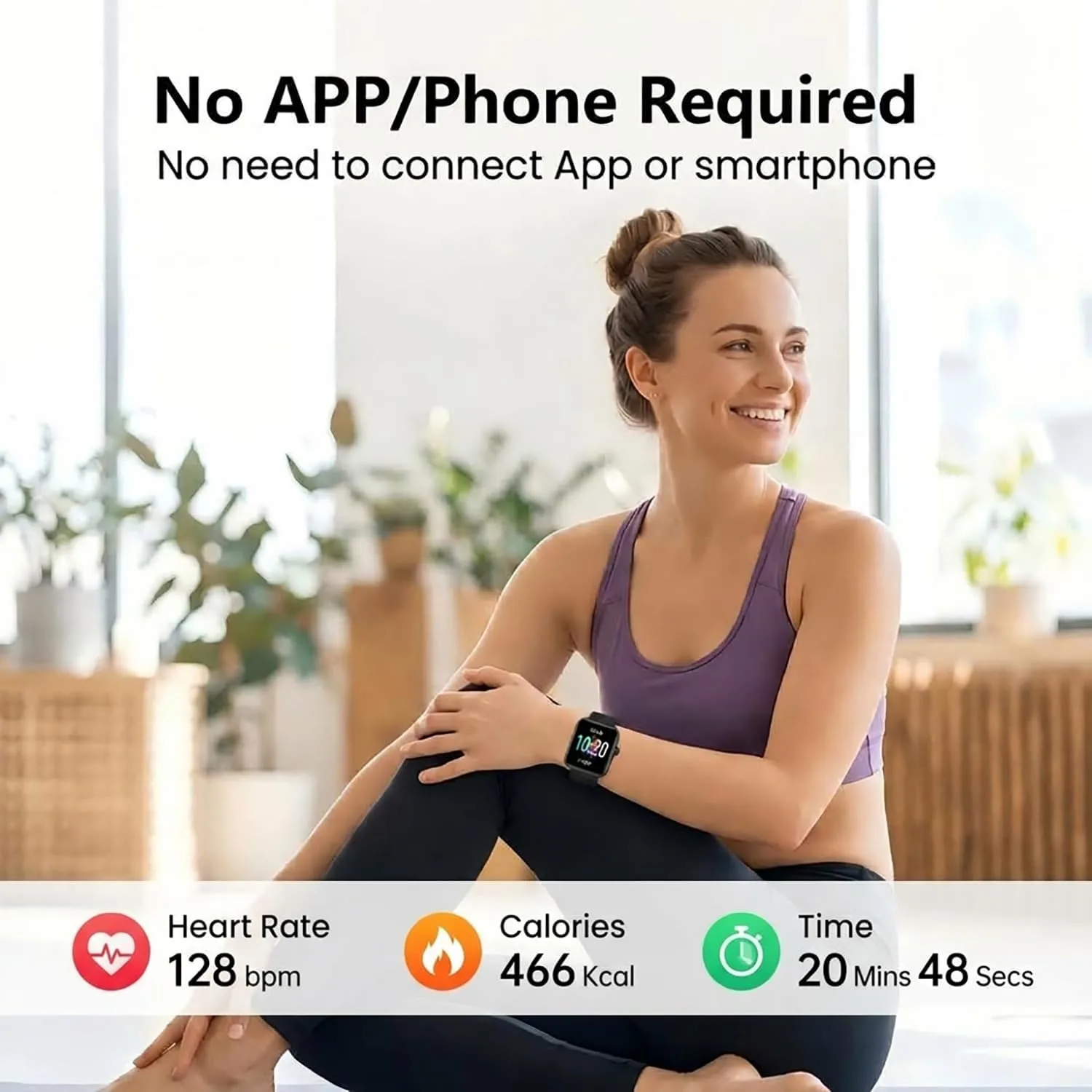 Smart Watch Fitness Tracker No APP No Phone Needed, Step Counter Watch