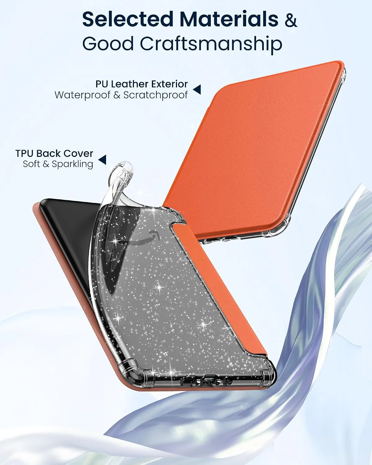 MoKo Case for 7" Kindle Paperwhite 12th Gen & Colorsoft 2024, Orange