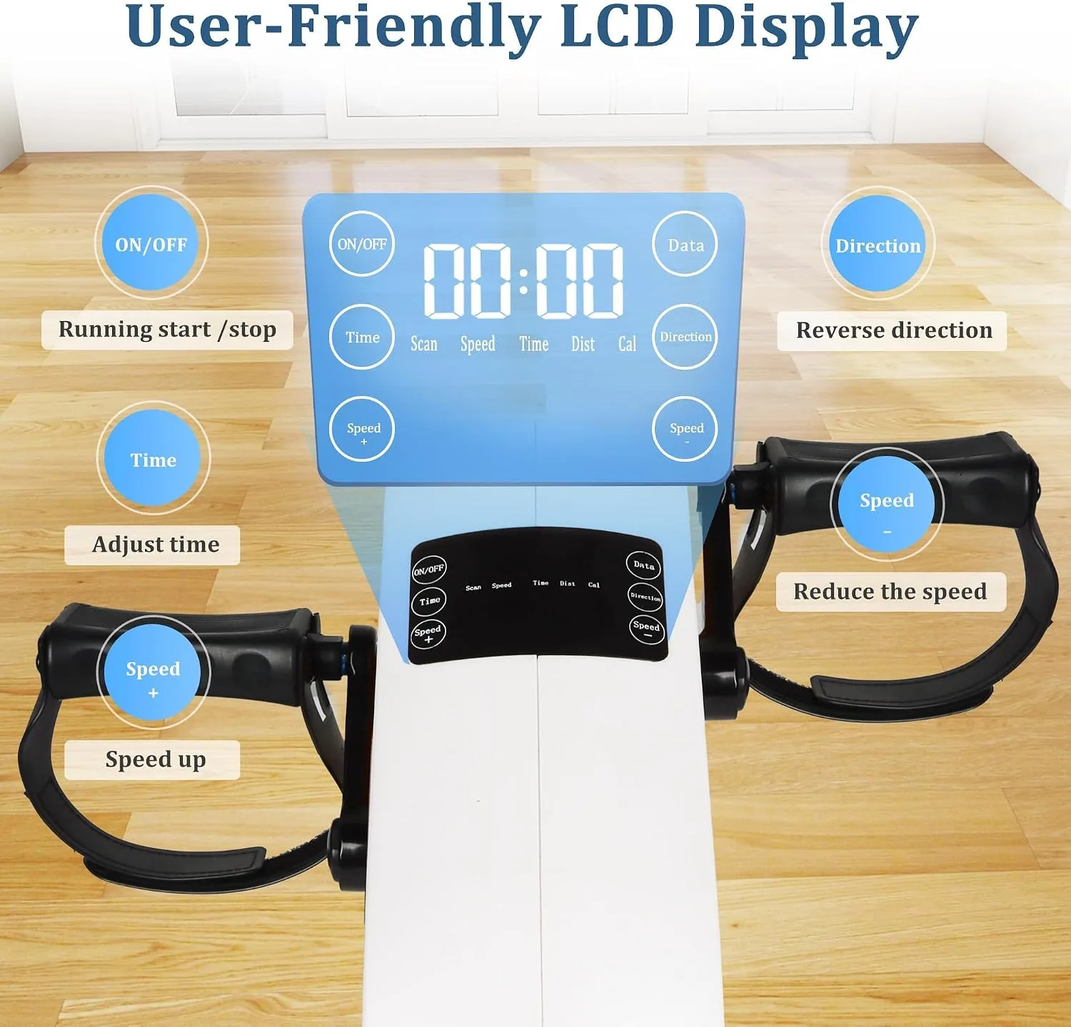 Motorized Pedal Exerciser for Seniors with Leg Support