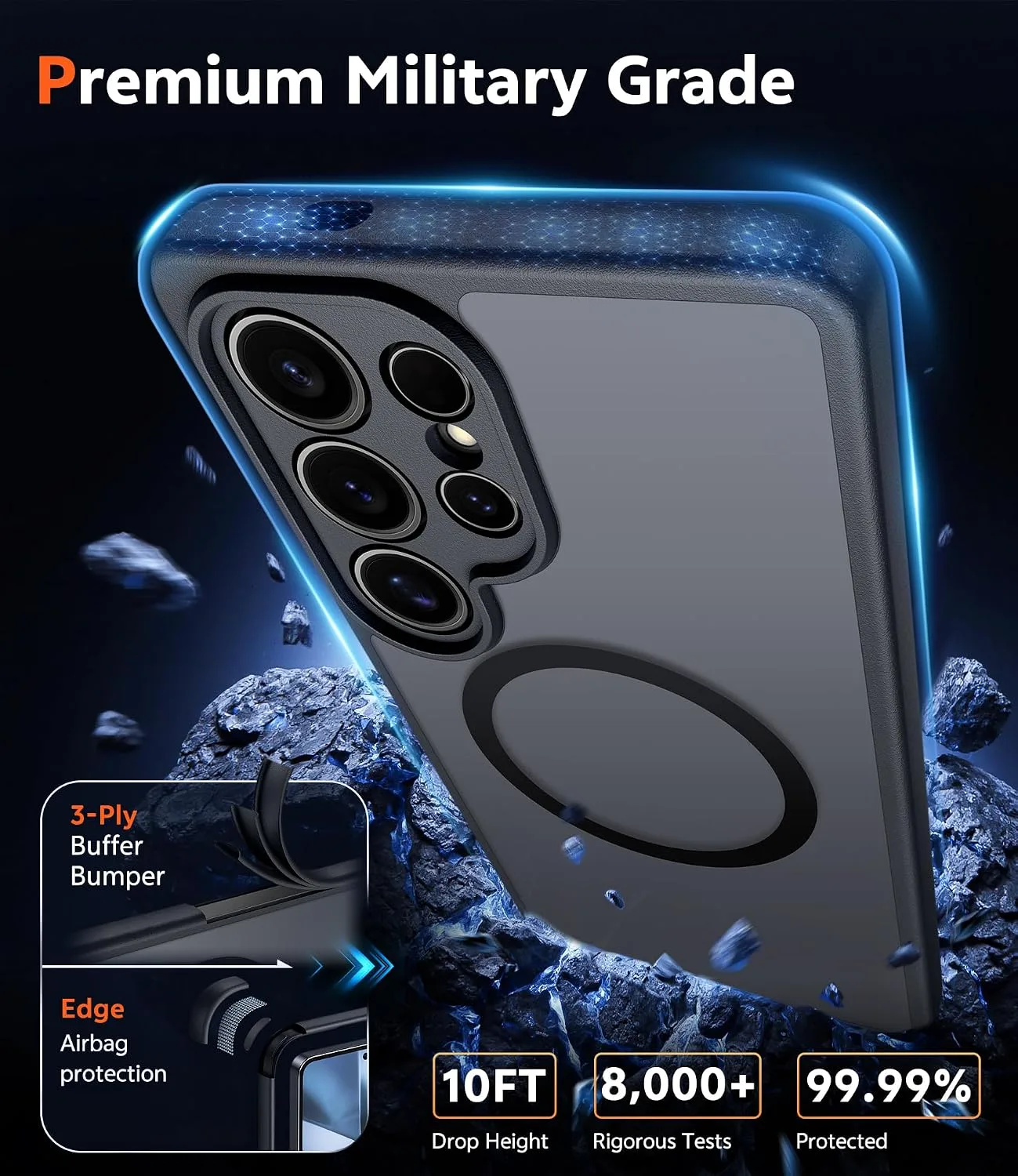 FNTCASE for Samsung Galaxy S24-Ultra Case Matte Compatible with Magsafe
