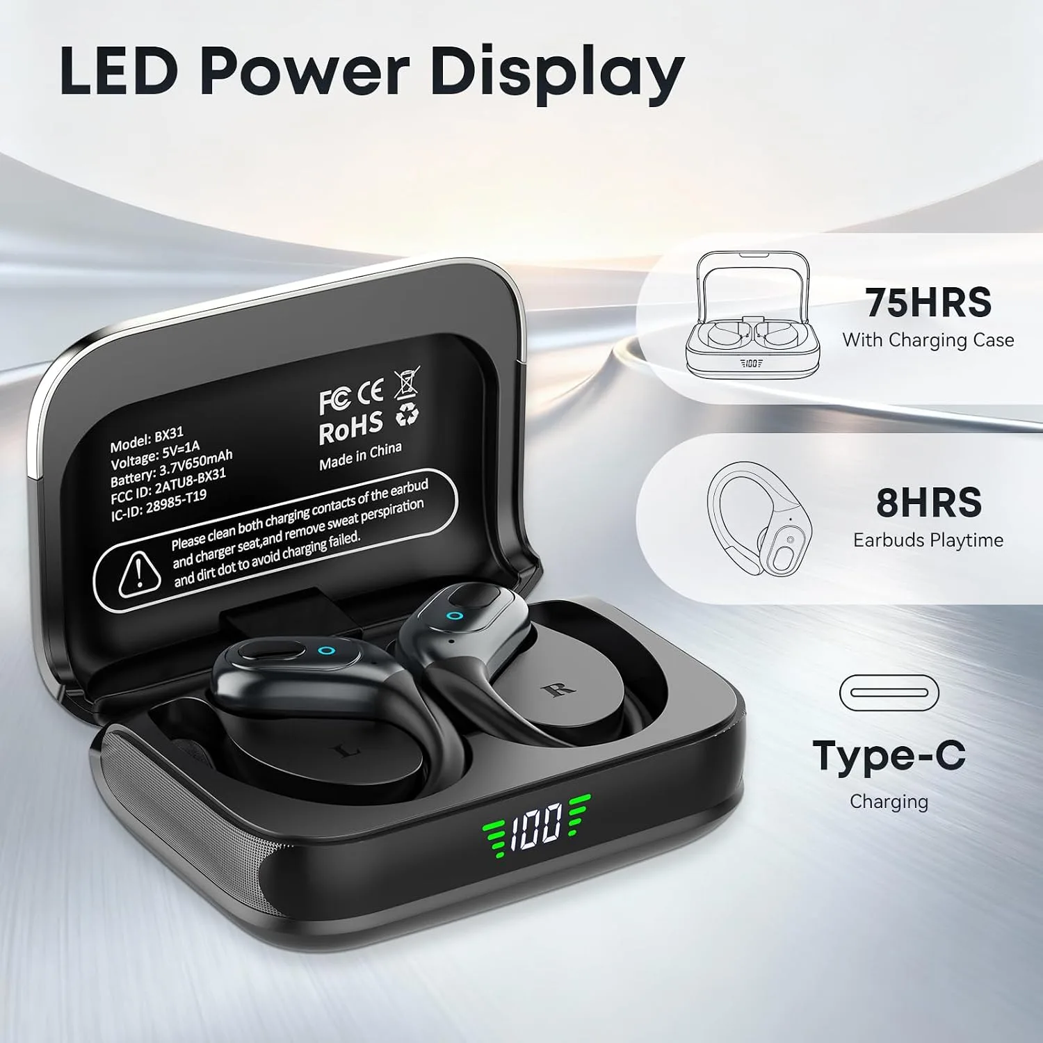 Wireless Earbuds, Sports Bluetooth Headphones, Running Headphones