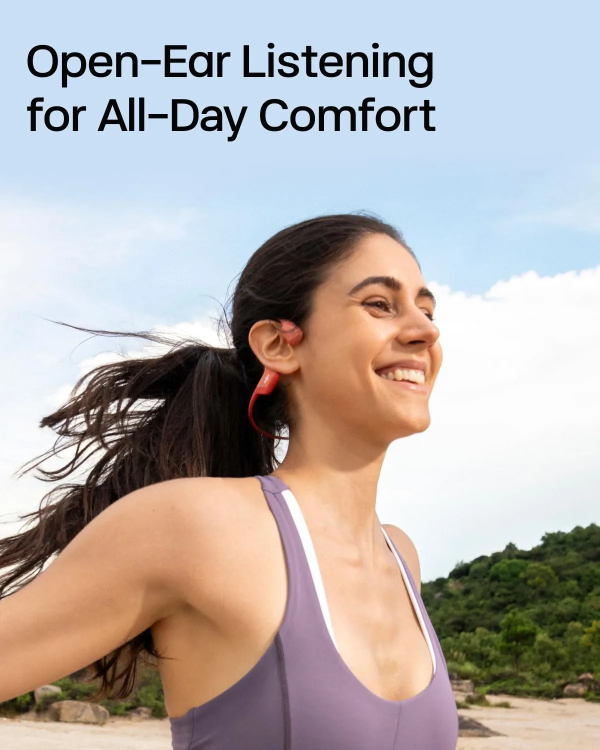 SHOKZ OpenRun Pro - Open-Ear Bluetooth Bone Conduction Sport Headphones - Sweat Resistant Wireless Earphones for Workouts and Running with Premium Deep Base - Built-in Mic, with Hair Band