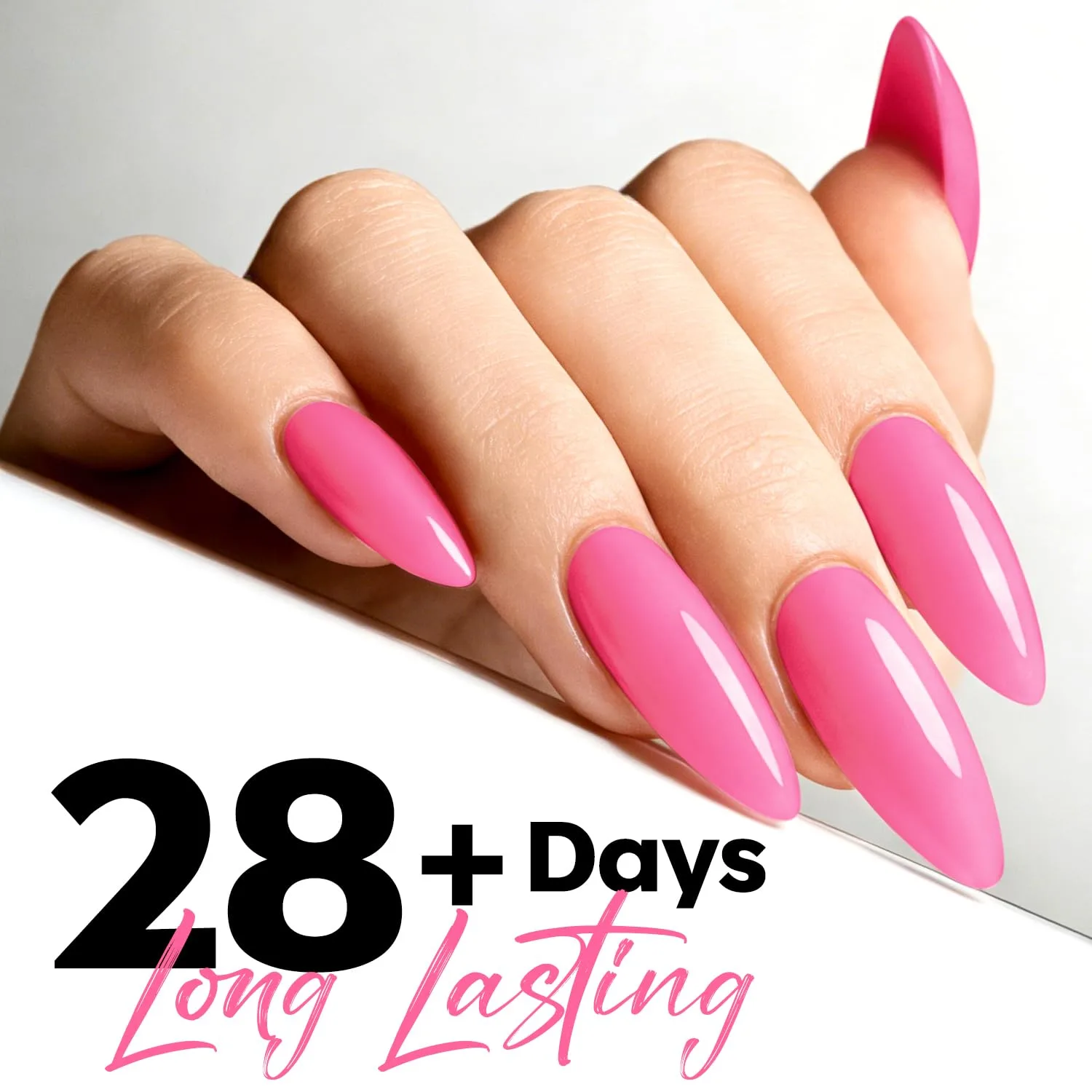 modelones Pink Gel Nail Polish, Bright Hot Pink Neon Neon Nail Polish