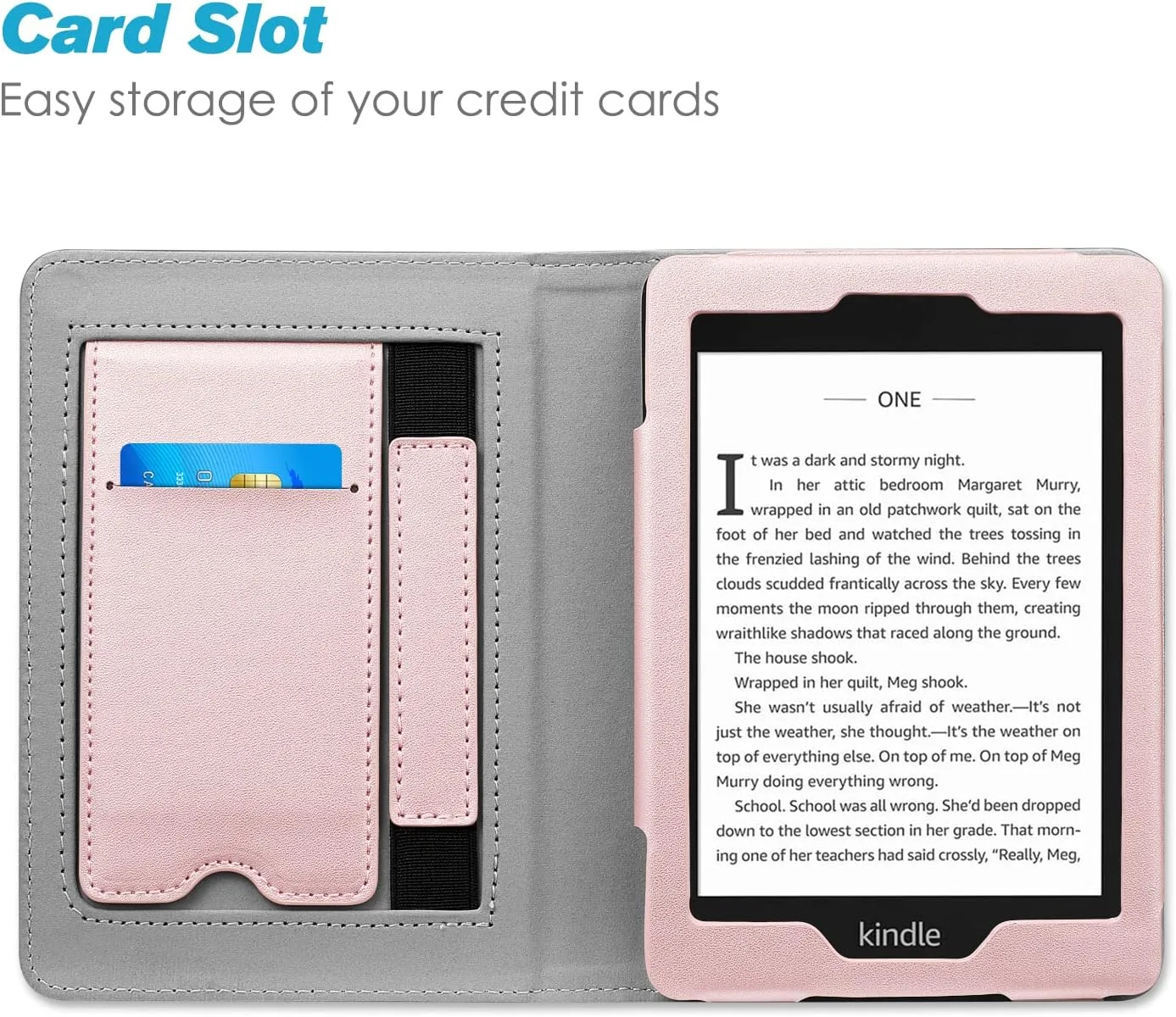 Fintie Stand Case for 6" Kindle Paperwhite 10th Gen 2018, Rose Gold