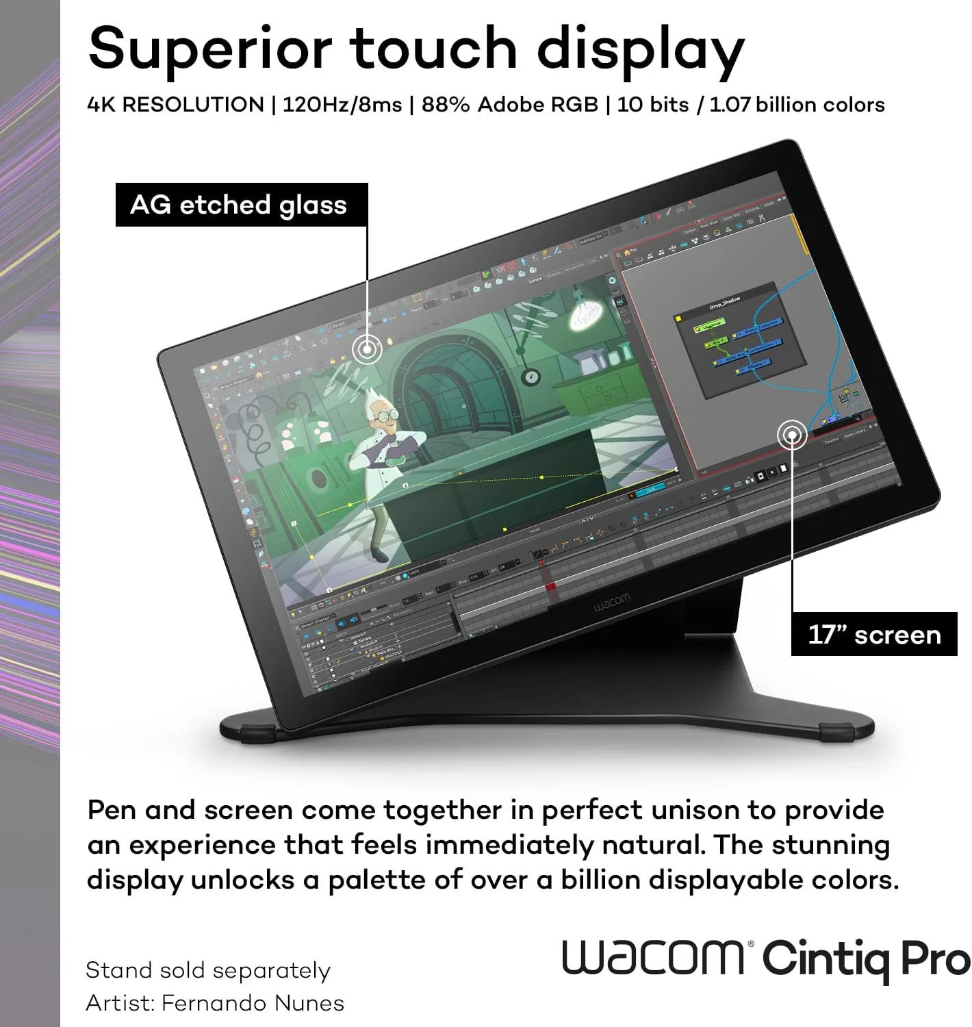 Wacom Cintiq Pro 17, Drawing Tablet with 4K 120 Hz Touchscreen & ProPen 3