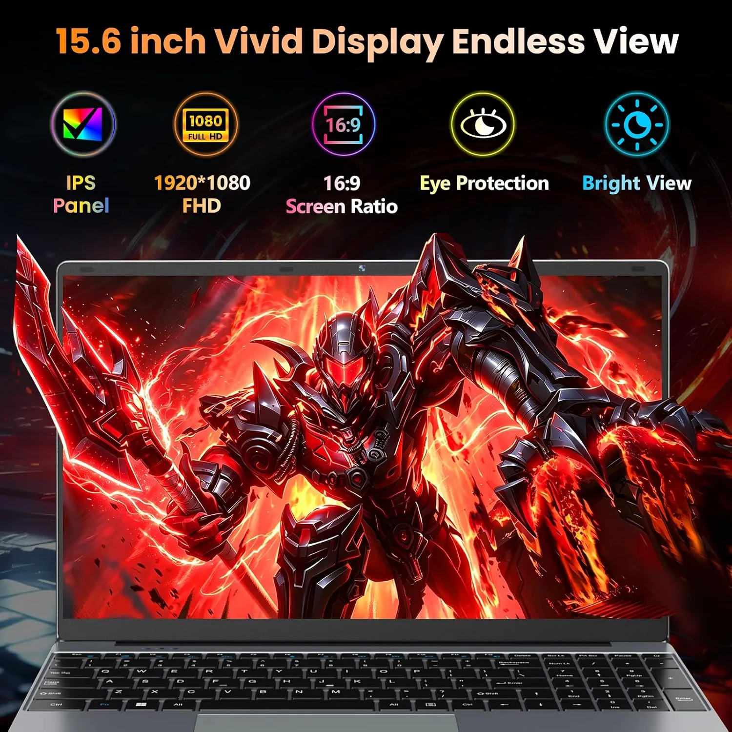 15.6" FHD IPS Student Laptop, AI Assistant Included, Office 365