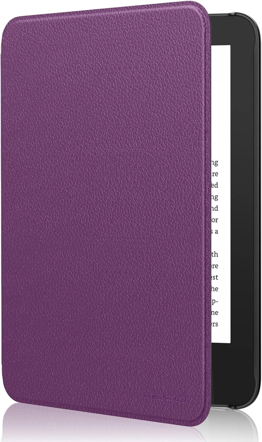 MoKo Case for 6" Amazon Kindle Basic 11th Gen 2024/2022,Lychee Deep Purple