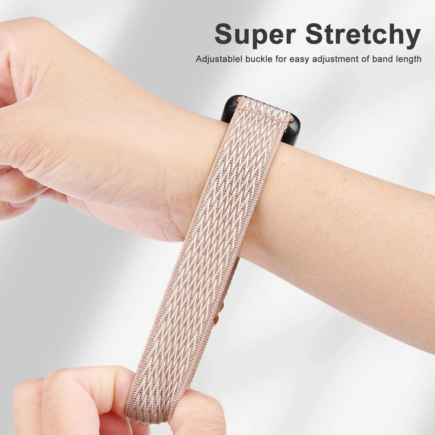 3 Pack ID208 Plus Smart Watch Bands for Fitpolo/Quican/Aeac/Tensky ID208 Plus Smartwatch, 22mm Elastic Nylon Replacement Wristband Adjustable Straps for man woman