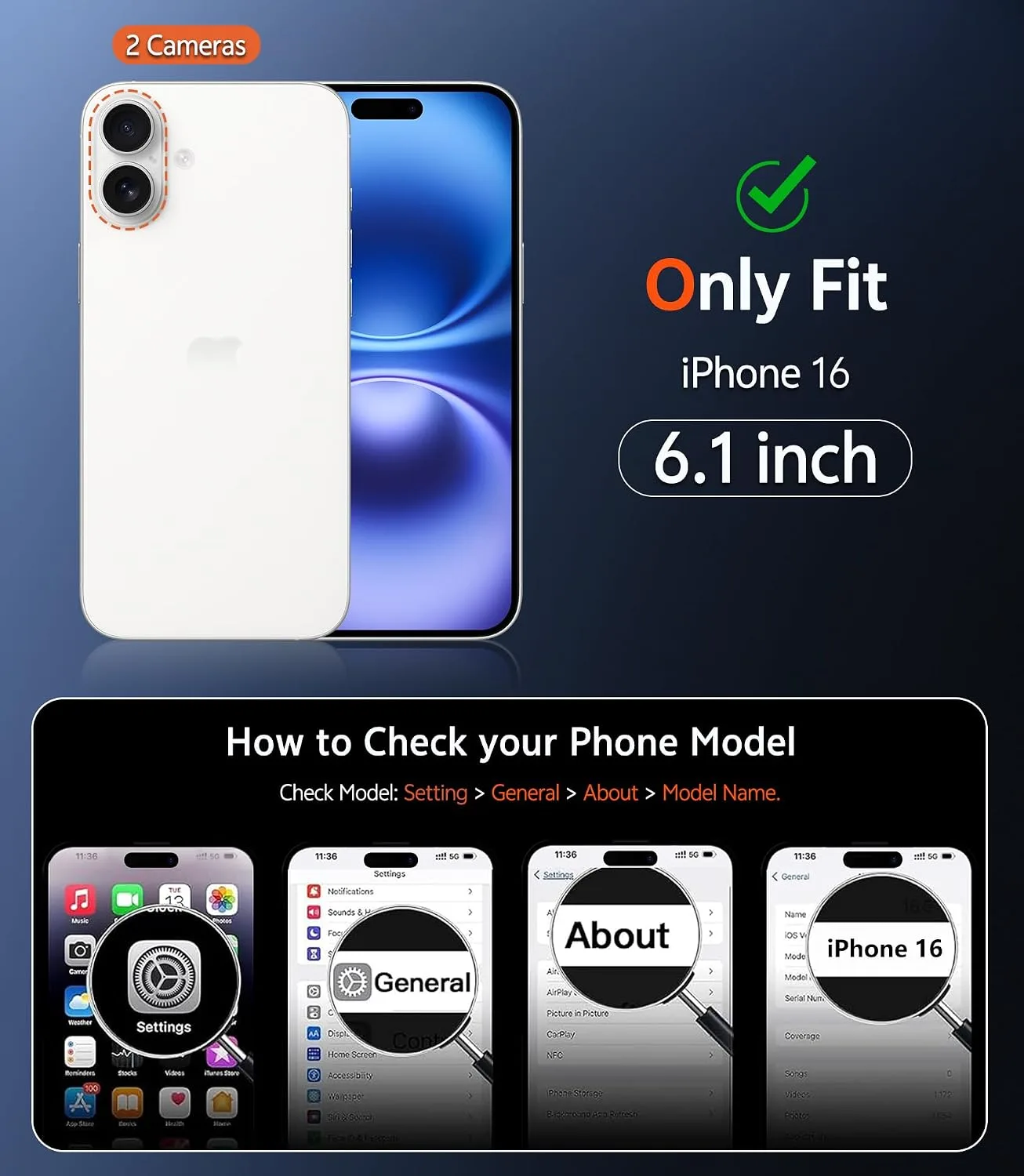 FNTCASE for iPhone 16 Phone Case Compatible with Magsafe Clear Phonecase