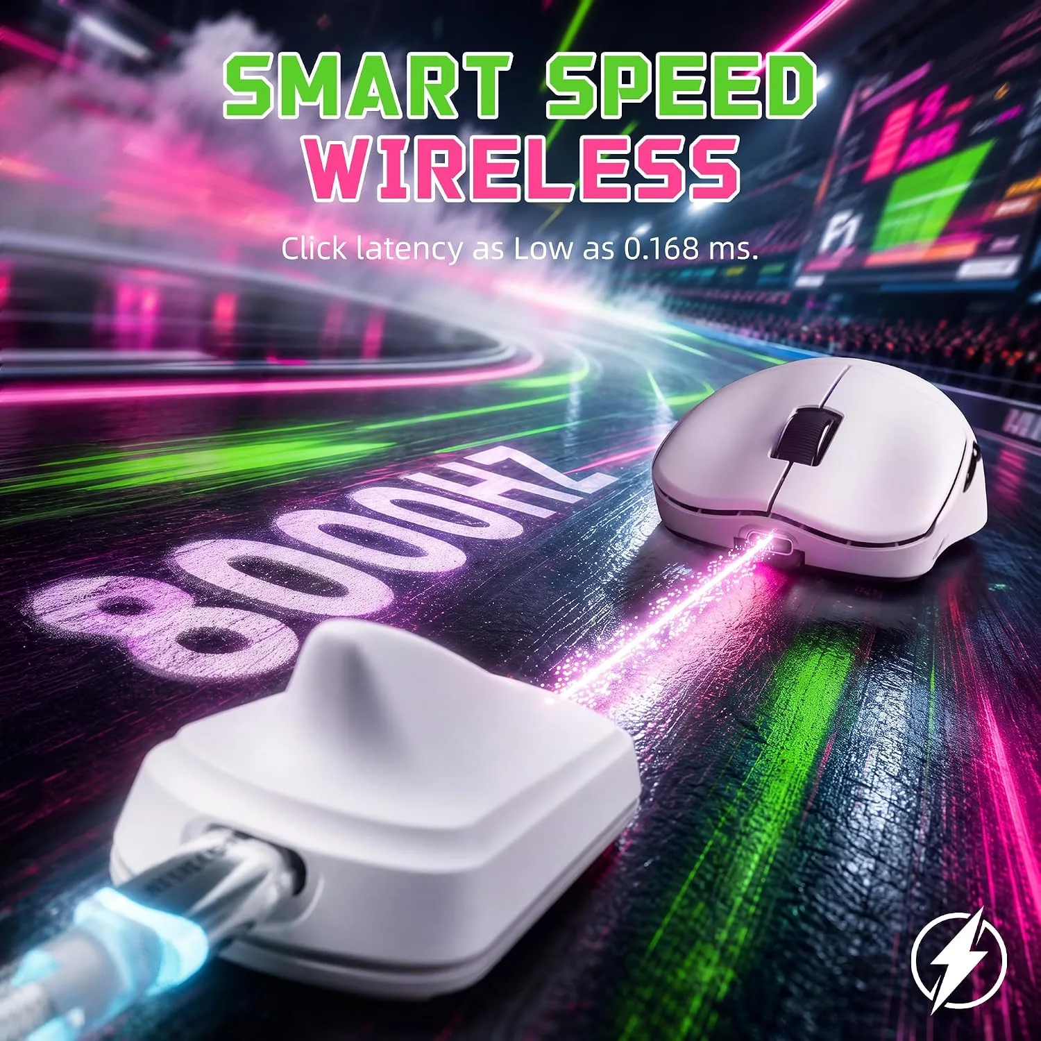 ATTACK SHARK F1AIR Lightweight Wireless Gaming Mouse - White