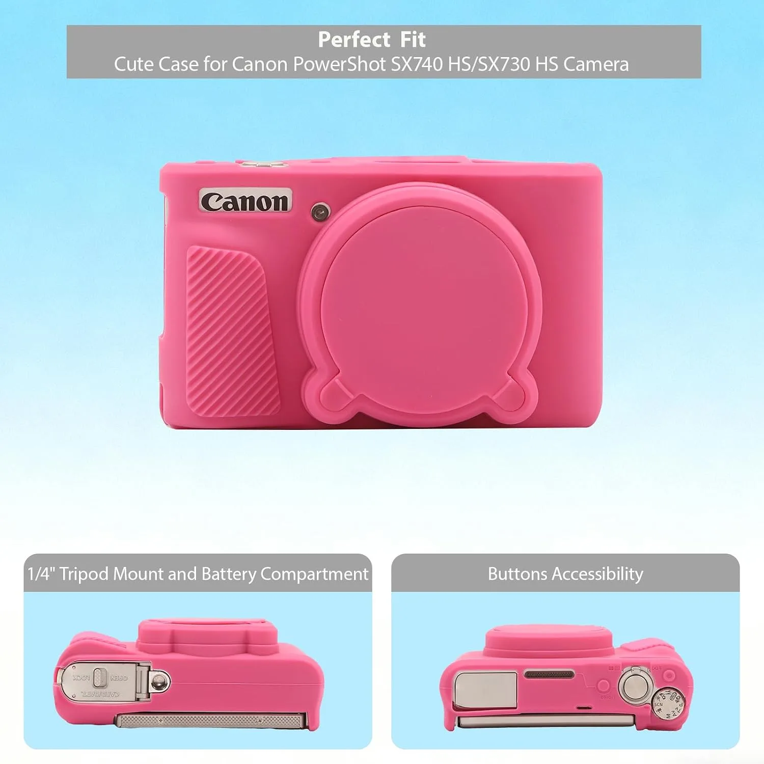 Case for Canon PowerShot SX740 HS, SX730 HS Camera - Hot Pink