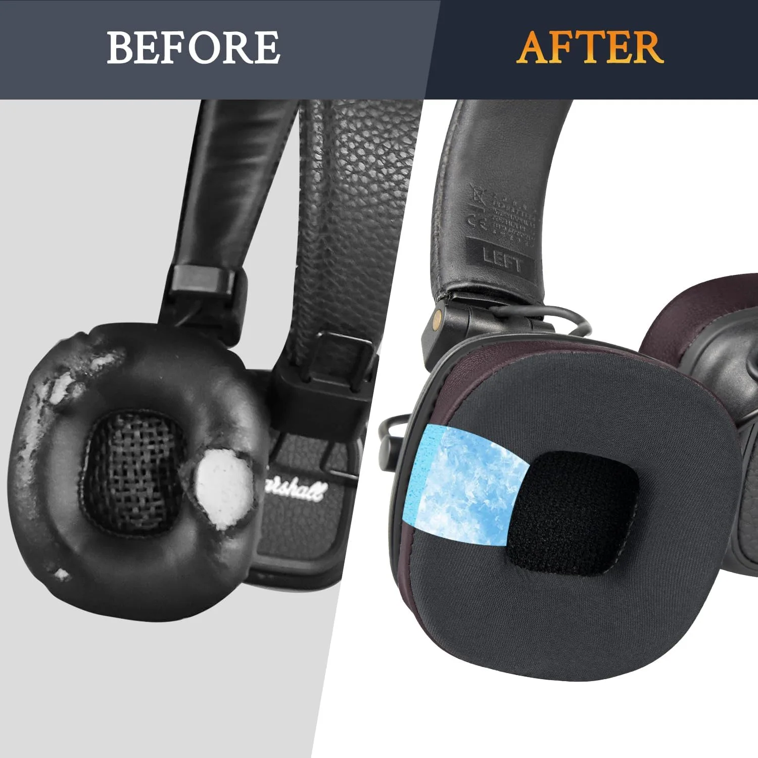 SOULWIT Cooling Earpads for Marshall Major I/II/III/IV/V - Dark Coffee