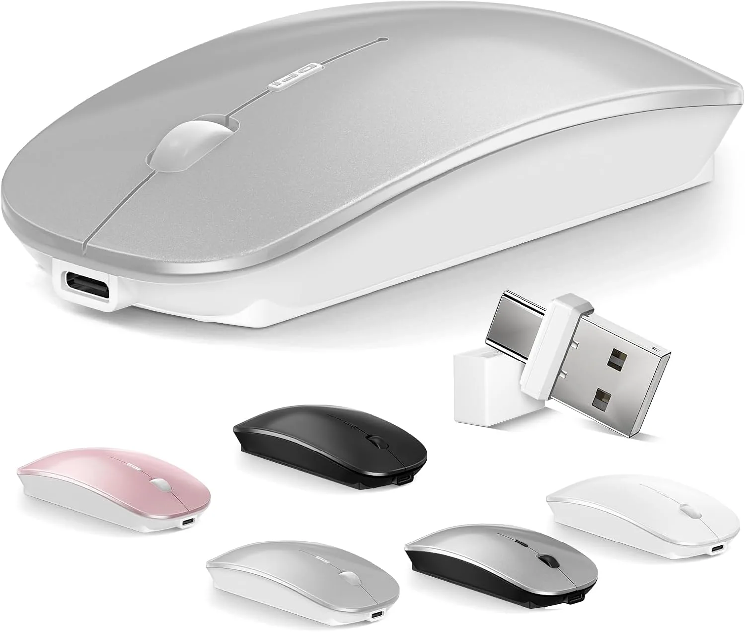Mouse for MacBook Wireless Bluetooth Mice Laptop Mac Pro PC iPad Dual Mode