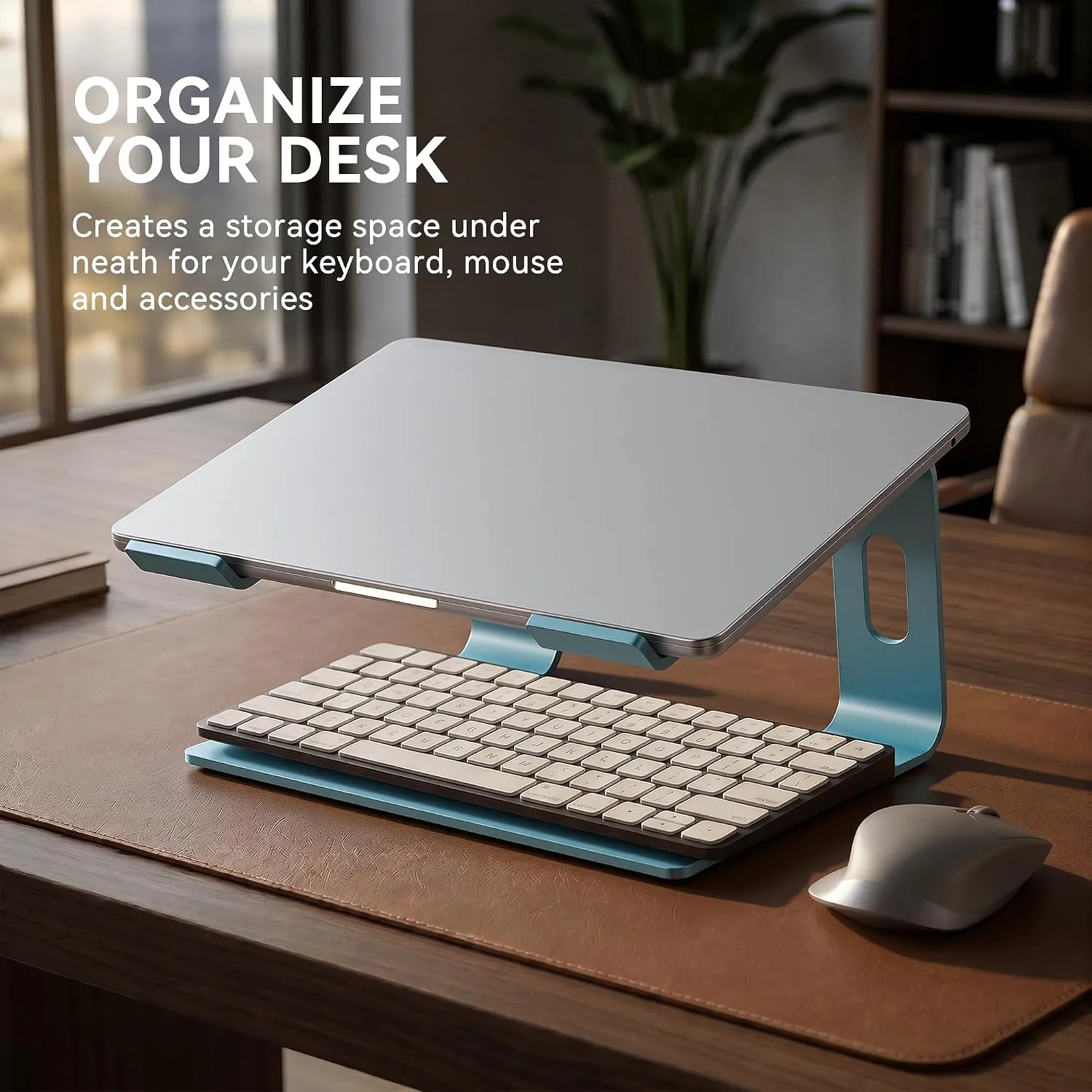 SOUNDANCE Laptop Stand, Aluminum Ergonomic Desk Riser, 10-15.6", Navy Blue