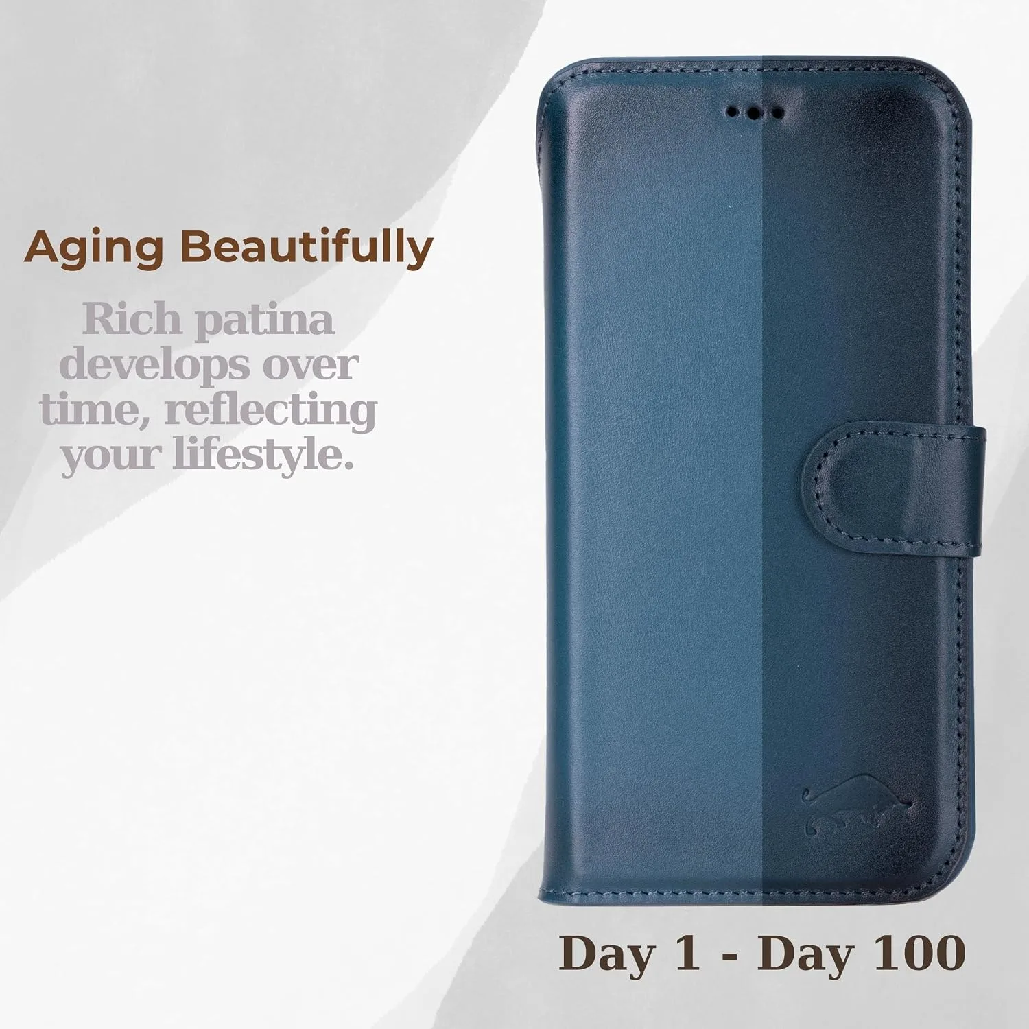 VENOULT Wallet Case for iPhone, Full Grain Genuine Turkish Leather, Magnetic Detachable, RFID 4 Card Slots, Business Style, Compatible with MagSafe (Admiral Blue, iPhone 16 Pro)