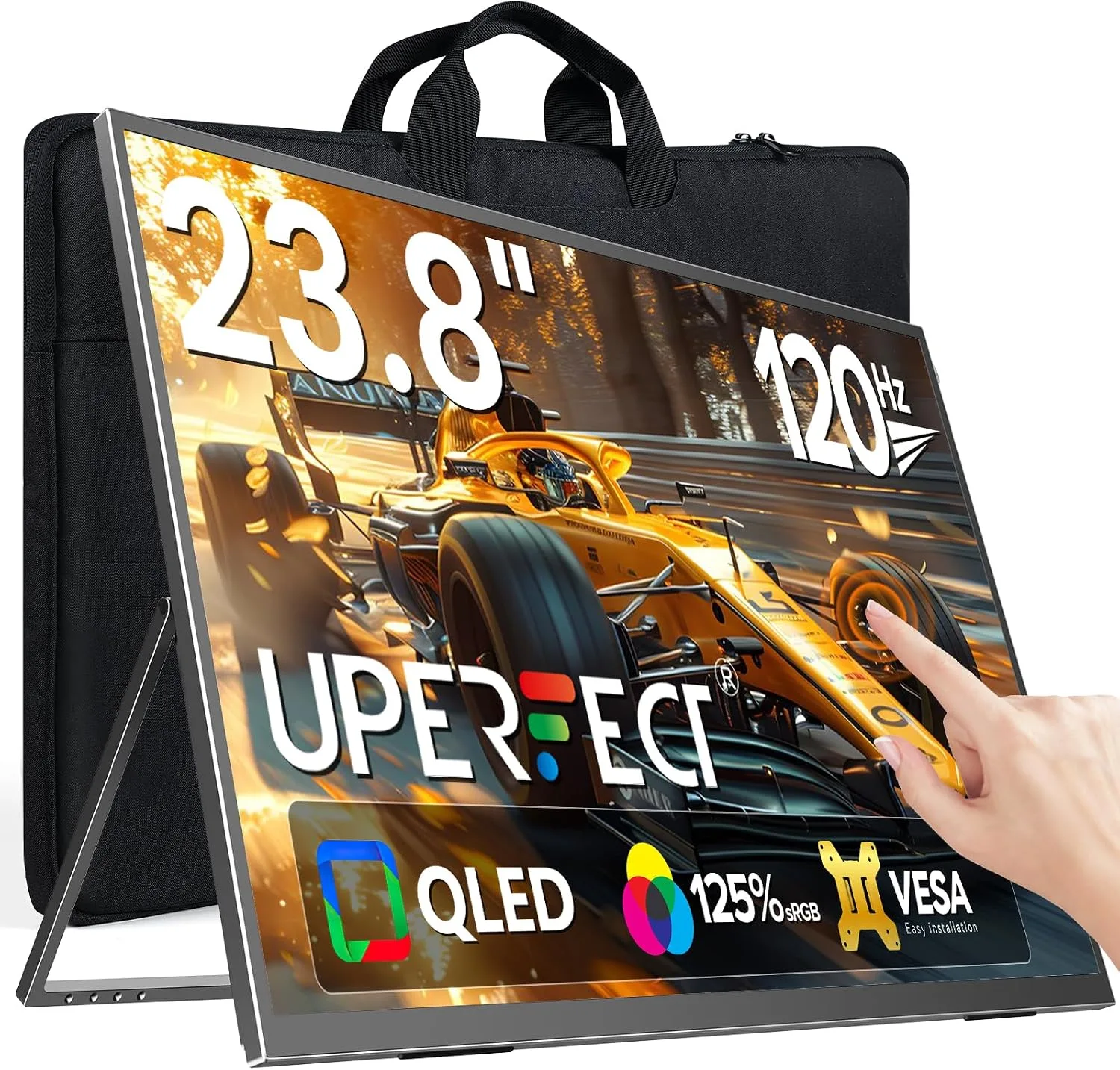 UPERFECT Portable Monitor Touchscreen 24" 120Hz 1080P 125% sRGB 400Nits