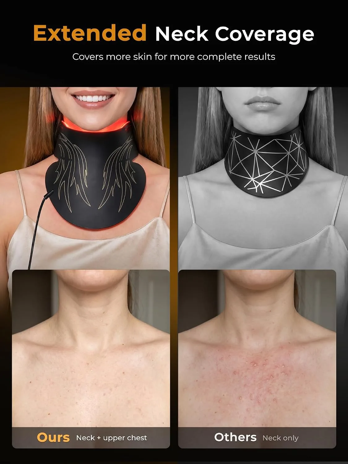 Red Light Therapy for Face & Neck, 850nm NIR LED Face Mask (M09), Rechargeable Light Therapy Mask - 240 Mins Use, Portable Home Skin Care Device for Anti-Aging & Skin Firming, Black