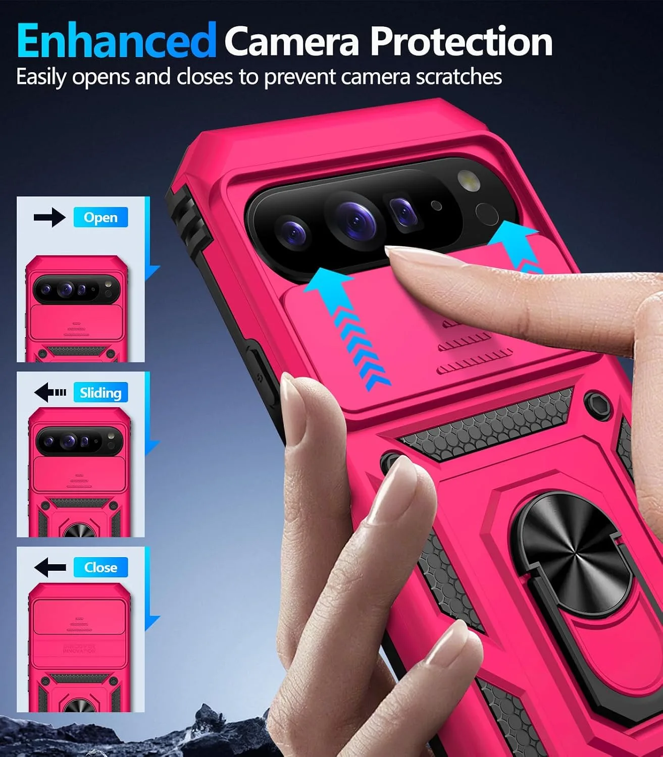 Taisairu for Google Pixel 11 Pro XL Case with Screen Protector,Hot Pink