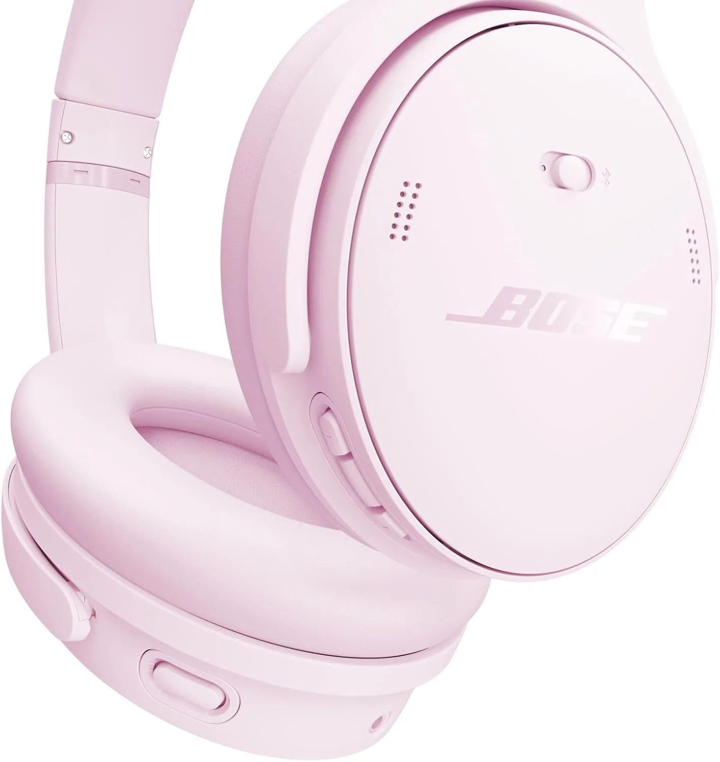 Bose QuietComfort Headphones Bundle with Fast Charger - Wireless Bluetooth Over-Ear Noise Cancelling Headphones with Mic, USB-C Charging, Deep Bass, Up to 24 Hours Playtime (Petal Pink)