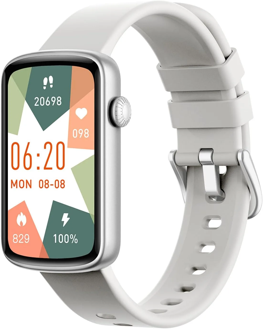 Fitness Watches for Women, LYNN2 Fitness Tracker with Heart Rate Monitor Blood Oxygen/Sleep Tracker Pedometer, Slim Step Tracker Watch for iOS/Android Phones Waterproof Gray