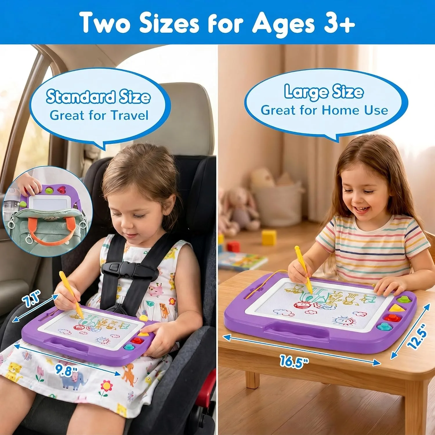 SGILE Magnetic Drawing Board for Kids, Toddler Doodle Toys, Large 16 × 13"