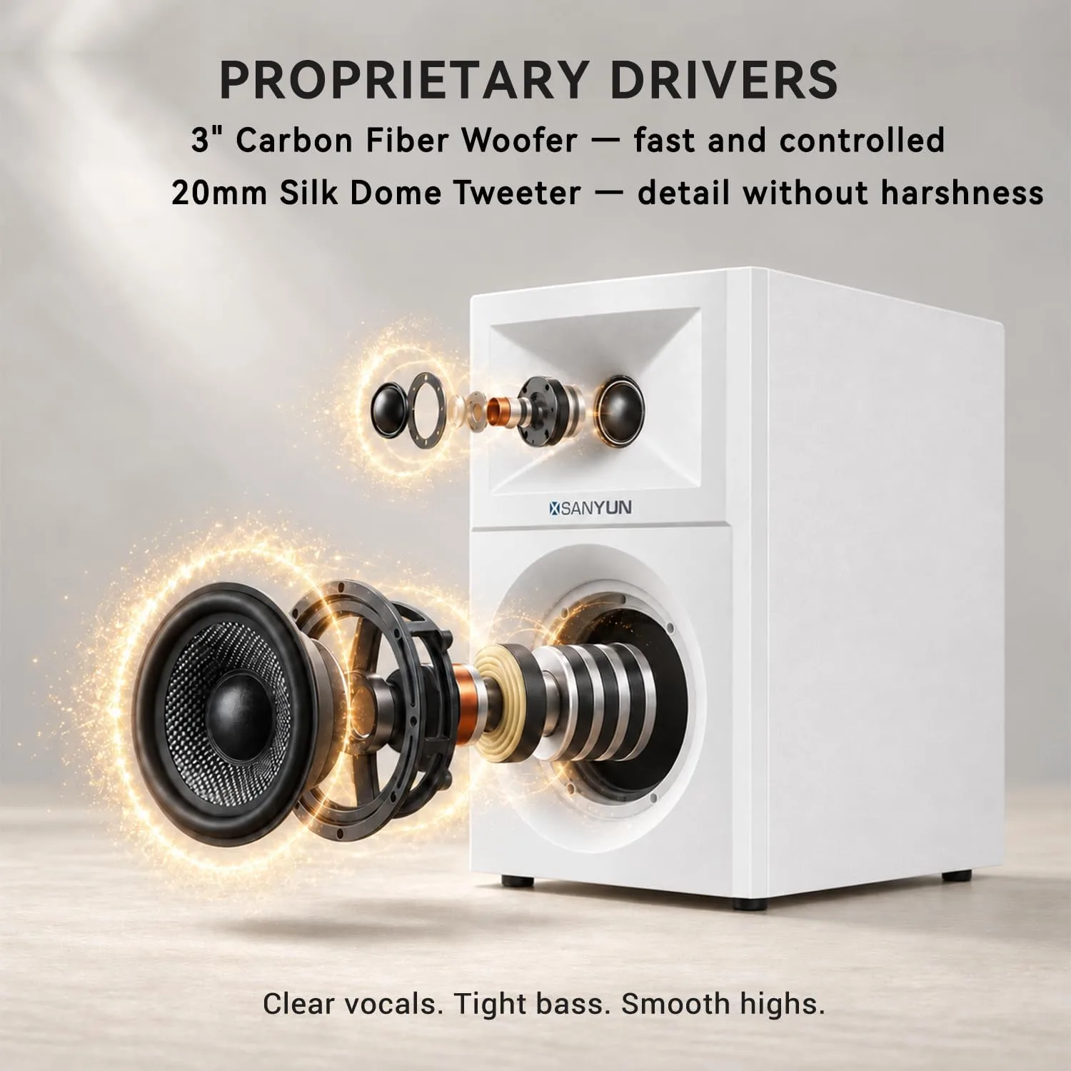 Sanyun SW203 3" 60W Computer Speakers for Desktop Monitor PC, 24bit DAC