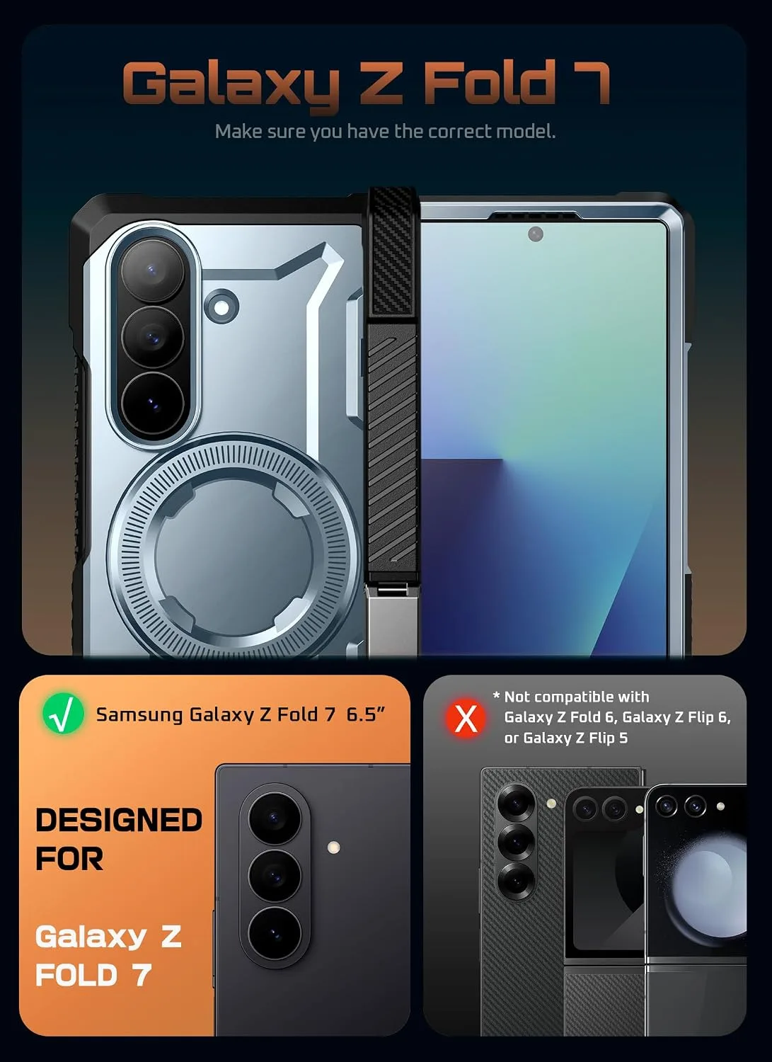 SUPCASE for Samsung Galaxy Z Fold 7 Case with Kickstand, Tilt