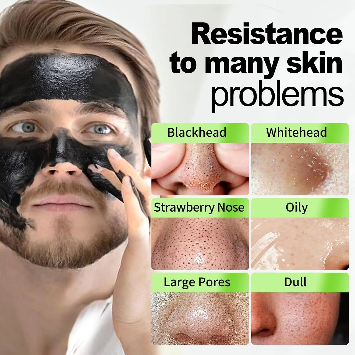 JVR Peel Off Face Mask, Charcoal Peel Off Black Mask, Facial Mask for Surface Cleansing For Men & Women, All Skin Types 2.12 OZ