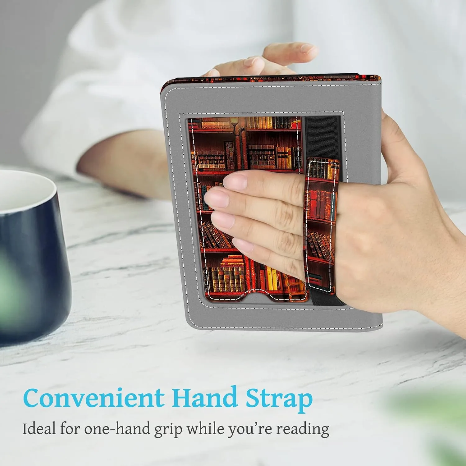 Fintie Stand Case for 6" Kindle 11th Generation 2024/2022, Library