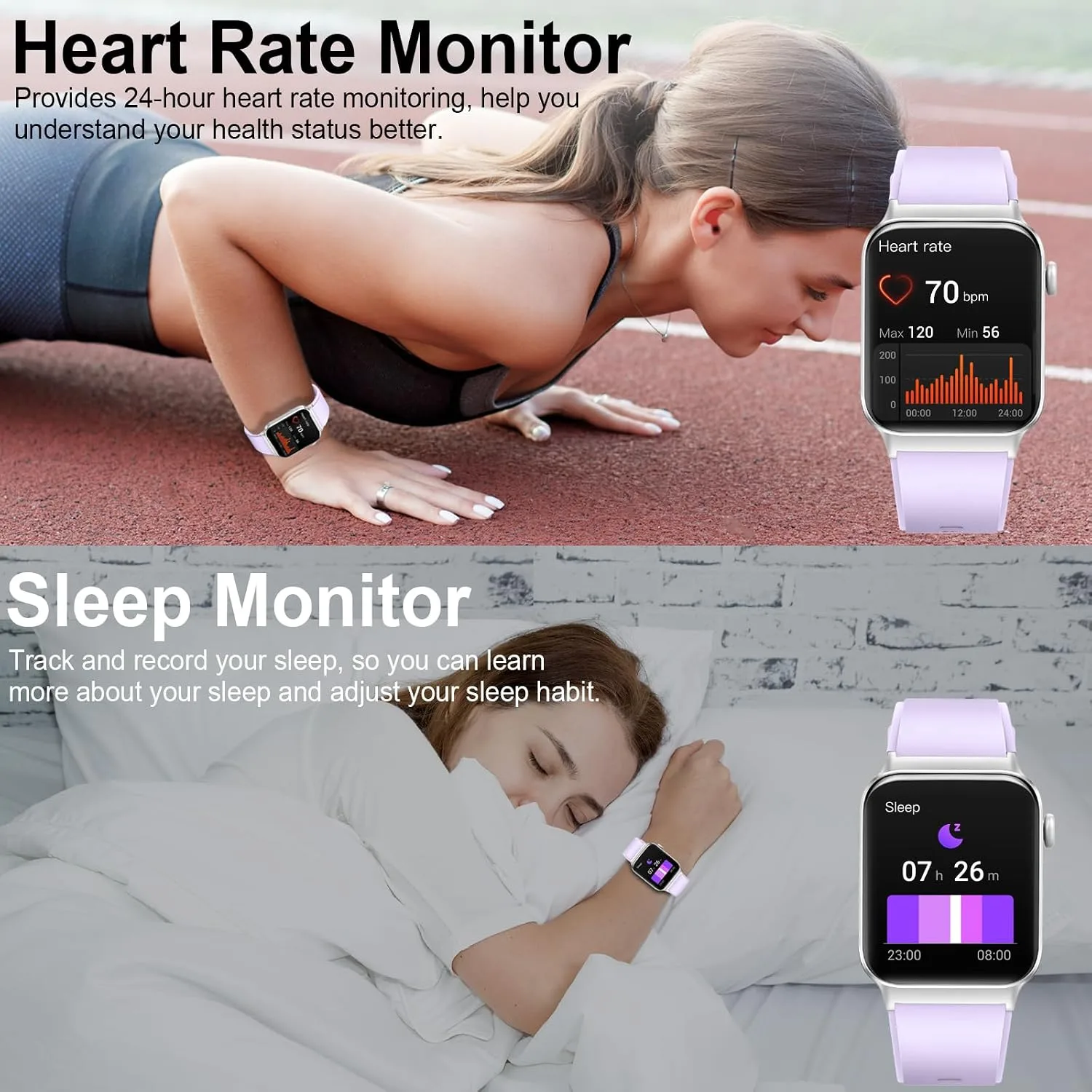 Smart Watch for Men Women, 1.85"Smartwatch with Answer/Make Call Watches
