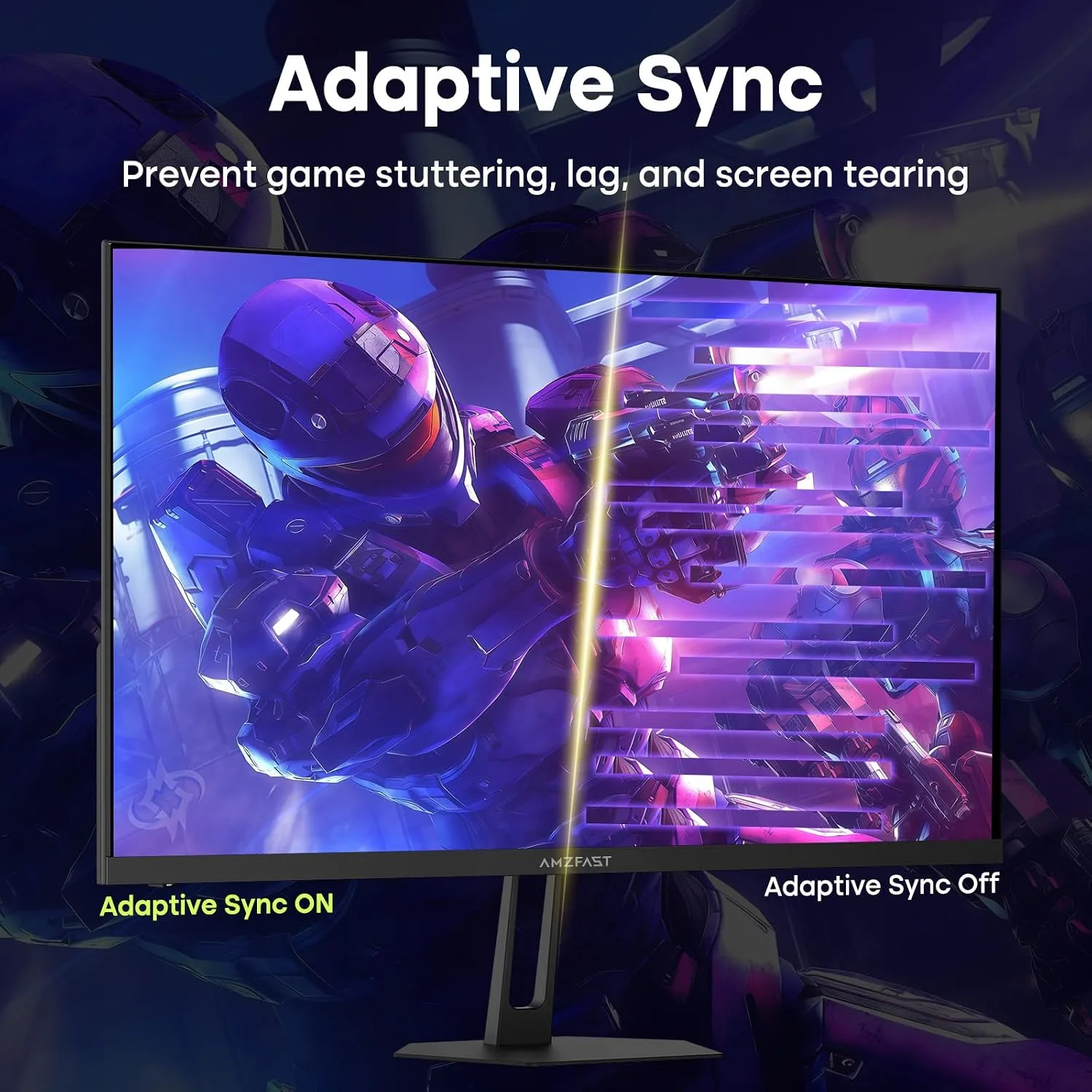 Amzfast 24.5 Inch 280Hz/240Hz Gaming Monitor FHD 1080p Monitor, 1ms Adaptive Sync, 3000:1, 126% sRGB, 93% DCI-P3, TÜV Rheinland Eye Care, HDMI 2.0 x 2 & DP 1.4 x 2, AMZG25X1 Pro