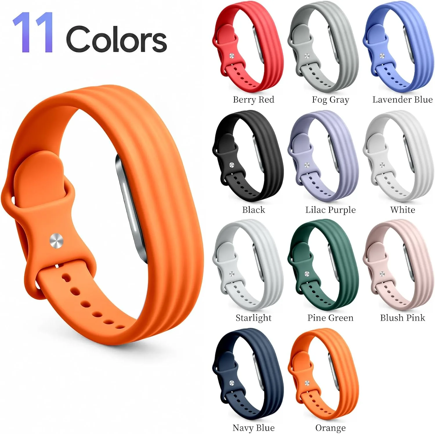 3 Pack Silicone Sport Band Compatible with Hume Band 2.0 Fitness Tracker,Soft Silicone Replacement Adjustable Sweatproof Wristband for Hume 2.0 Band, Running, Workout & Daily Wear for Women Men