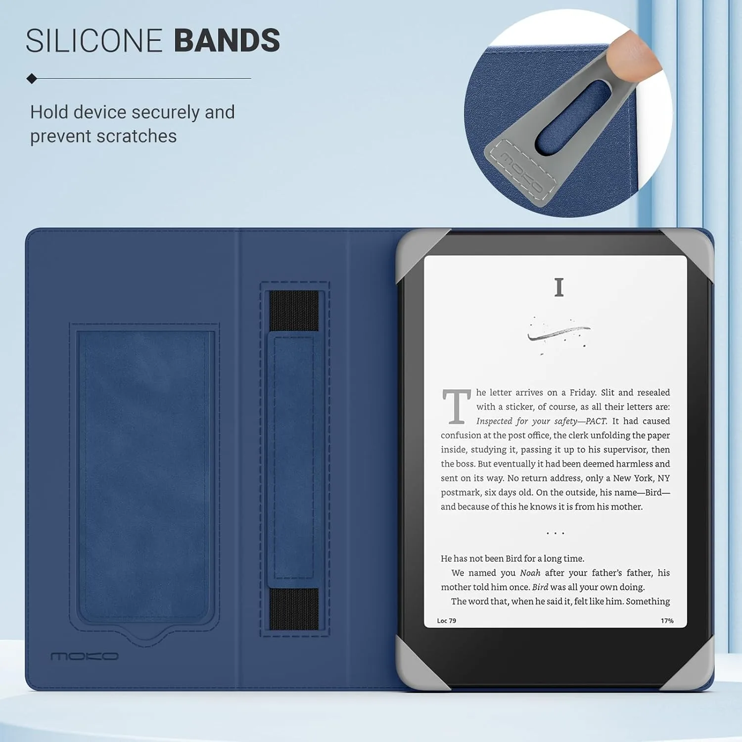 MoKo Universal Case for 6.8,7 Inch Paperwhite eReaders&Tablets,Blue/Grey