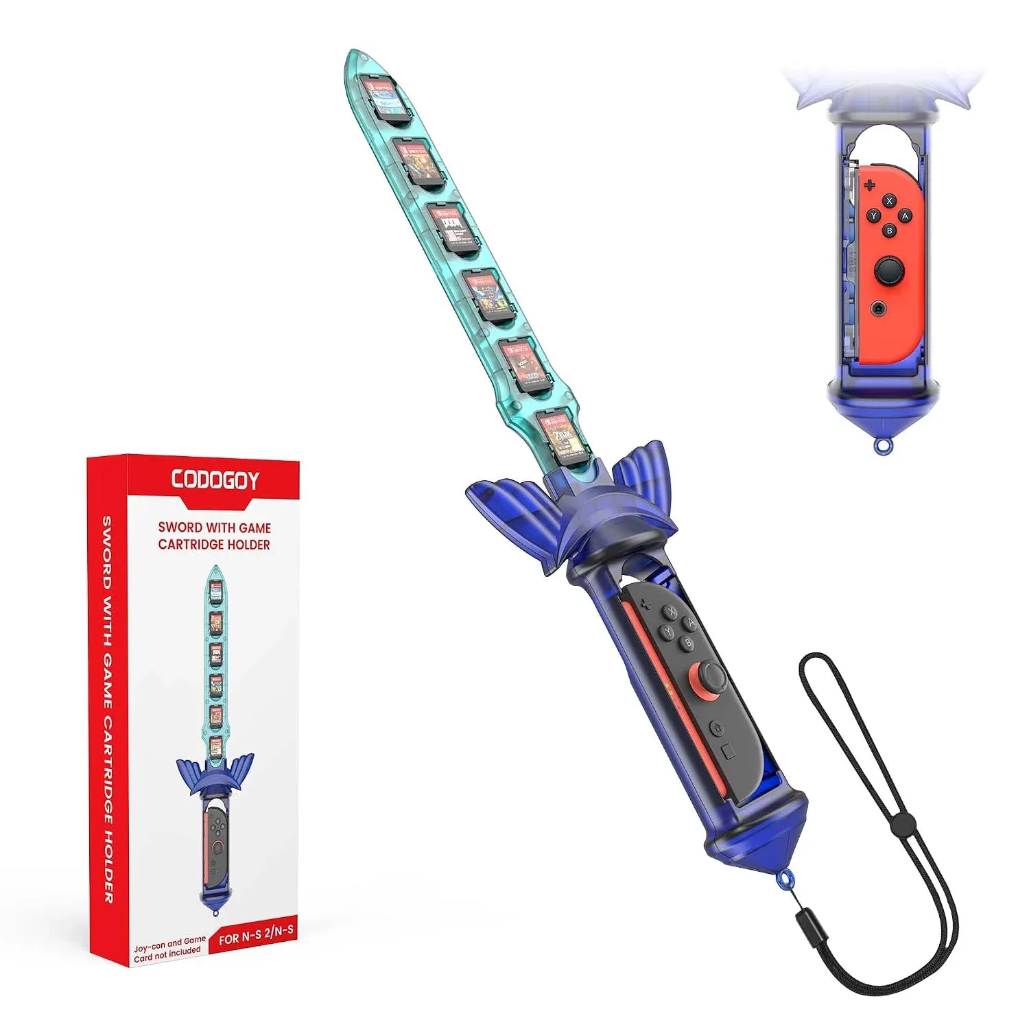 Estuche Grip Espada Codogoy para Nintendo Switch con Almacenamiento de 12 Juegos