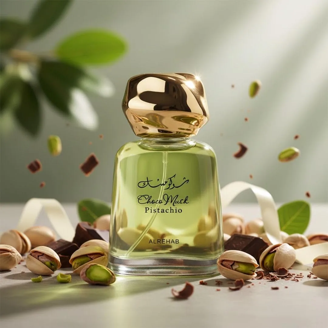 Al-Rehab Choco Musk Pistachio Perfume Oil Roll-On - 100ml (3.4 oz) | Nutty Gourmand Fragrance with Pistachio, Chocolate & Vanilla | Sweet, Creamy & Addictive | Long-Lasting Scent for Women & Men