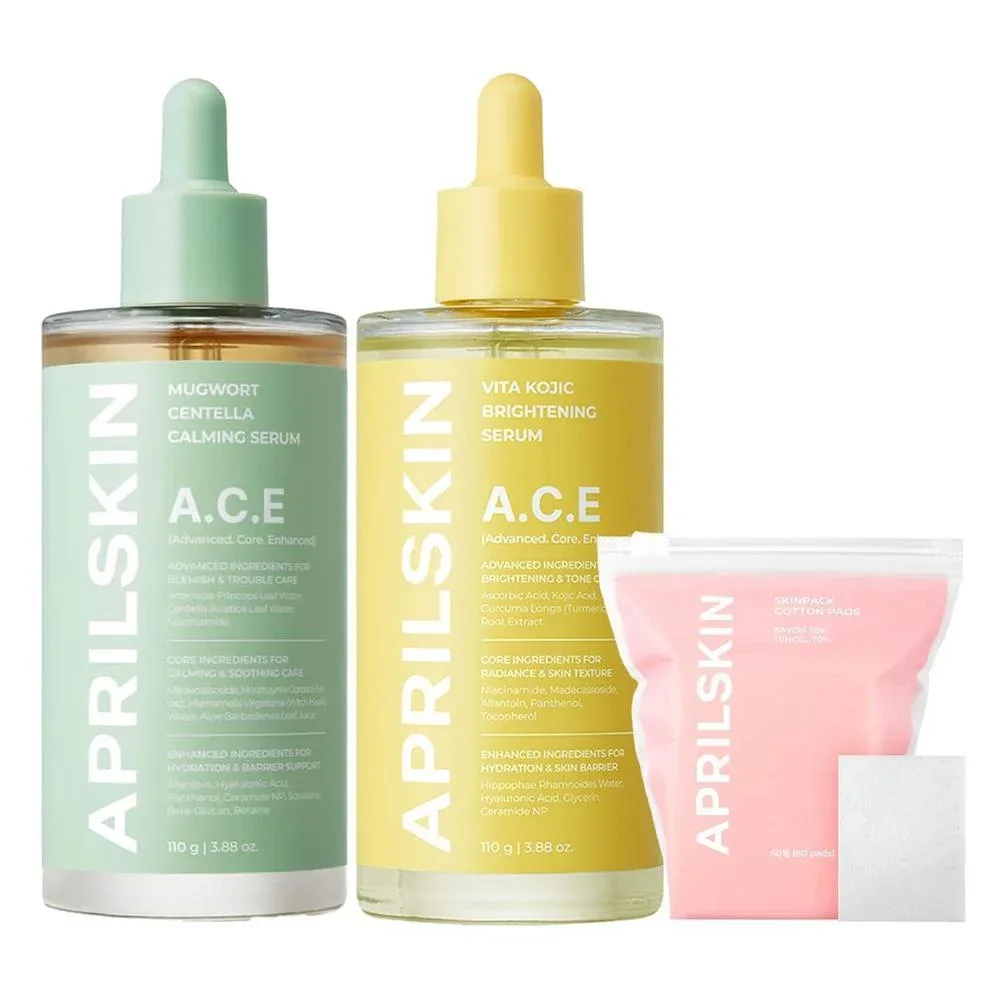 Dúo Aprilskin Calmante e Iluminador con Discos Faciales