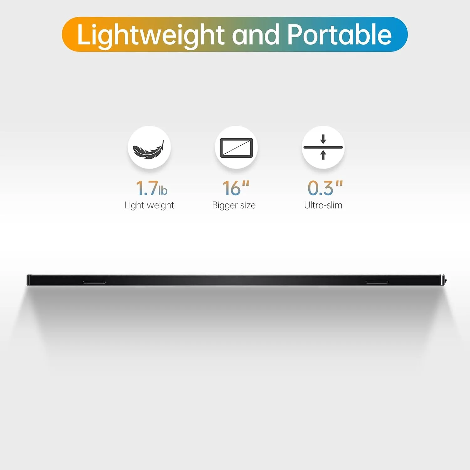 Anyuse 16" QHD USB-C HDMI HDR Portable Monitor
