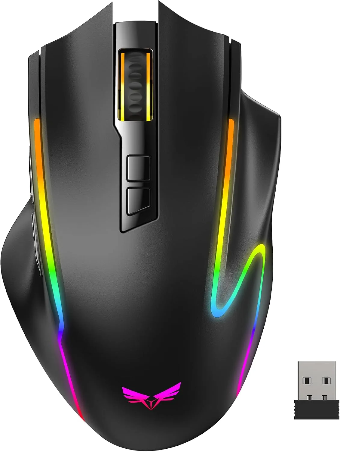 Mouse Gamer Tecknet Wireless 2.4GHz/USB-C 7 Botones RGB 13 Colores