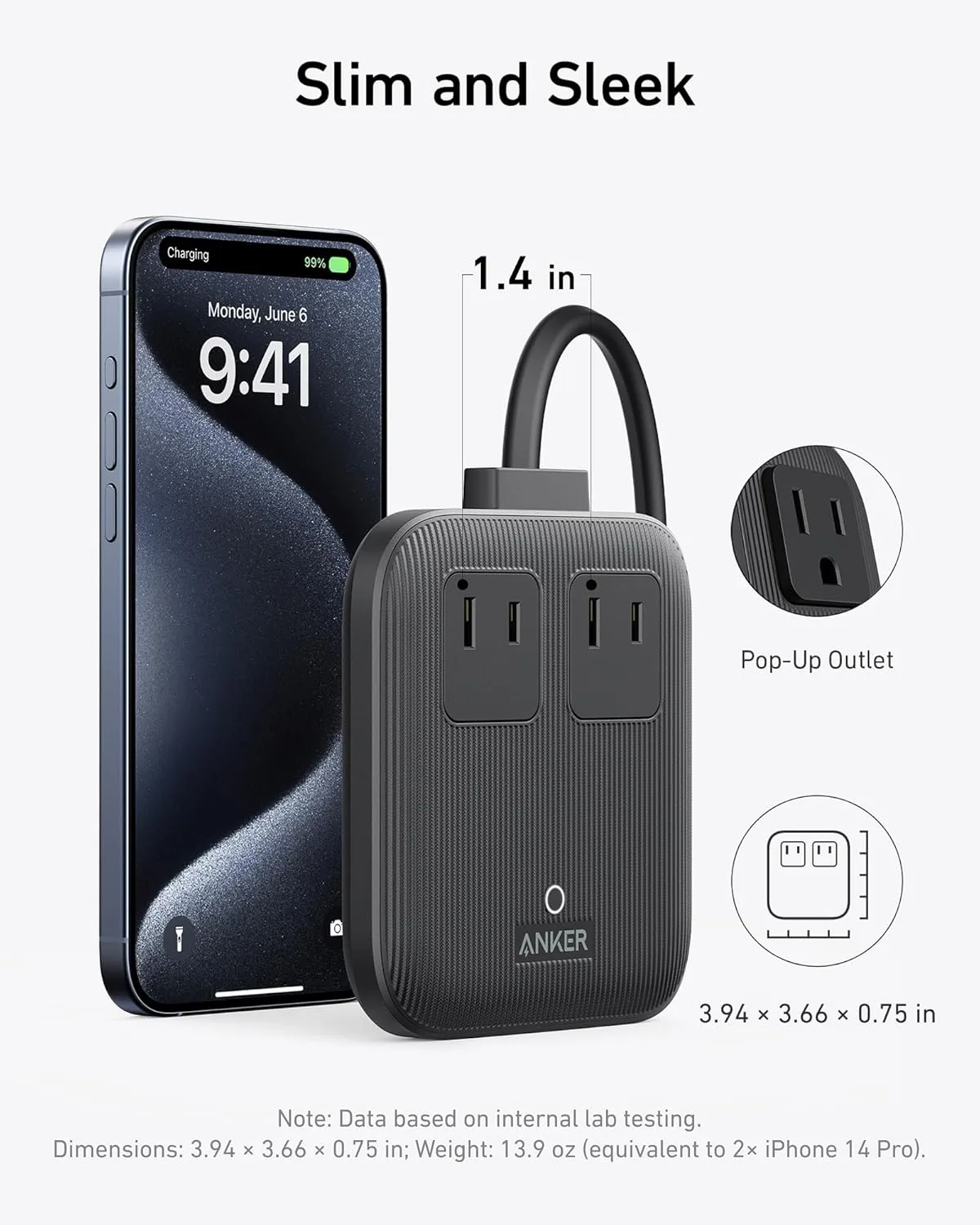 Anker Travel Power Strip, Anker Nano 67W Max 6-in-1 USB C Charger, 2 USB C