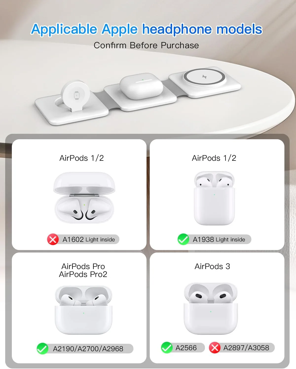 Charging Station for Apple Multiple Devices - 3 in 1 Foldable Magnetic Wireless Charger Dock - Travel Charging Pad for iPhone 17 16 15 14 13 12 Pro Max Plus Watch & Airpods
