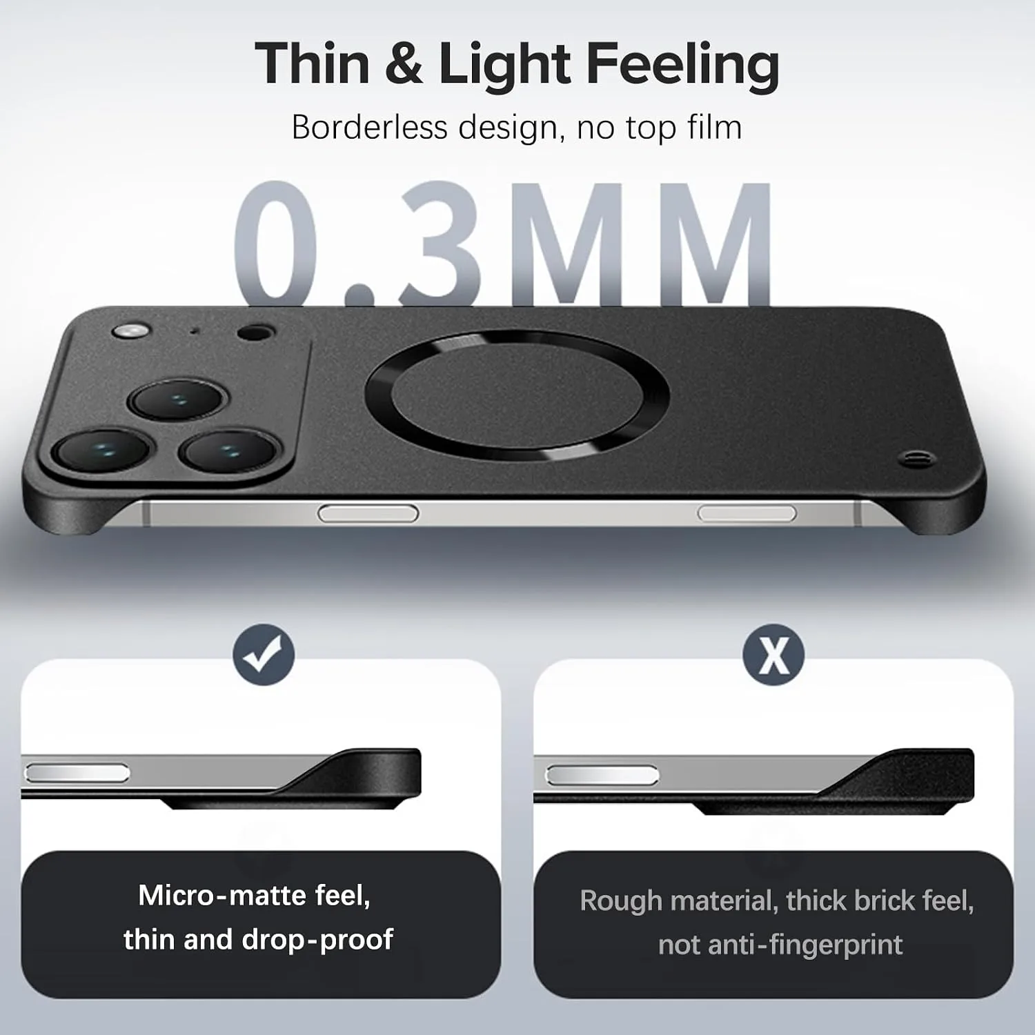 Case for iPhone 18 Pro Max, Magnetic Case Compatible with Mag-Safe Black