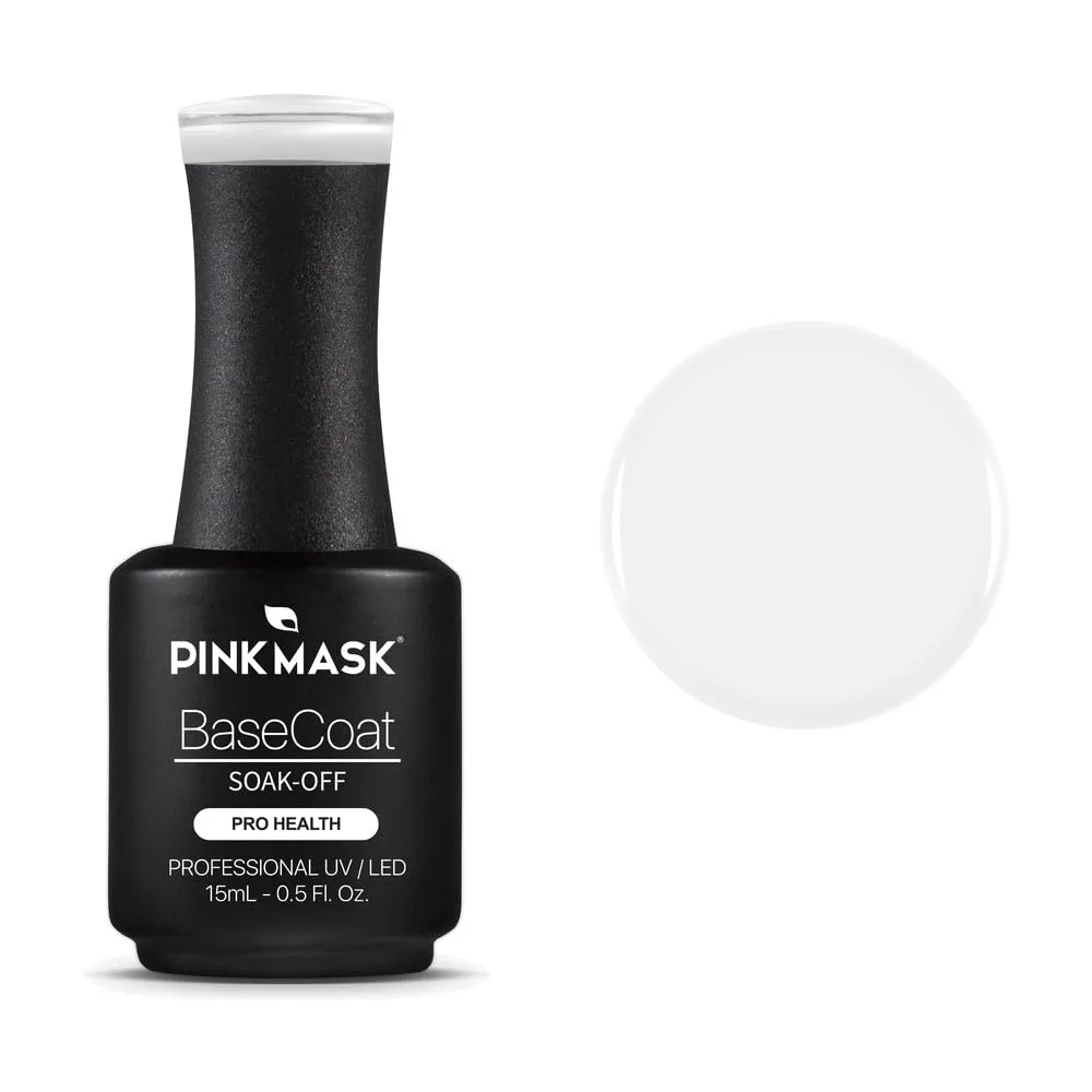 PINK MASK Gel Color- Base Coat- Testing Base Coat - Professional Polish Nail- 15 ml - 0.5 Oz - Gel Polish UV/LED
