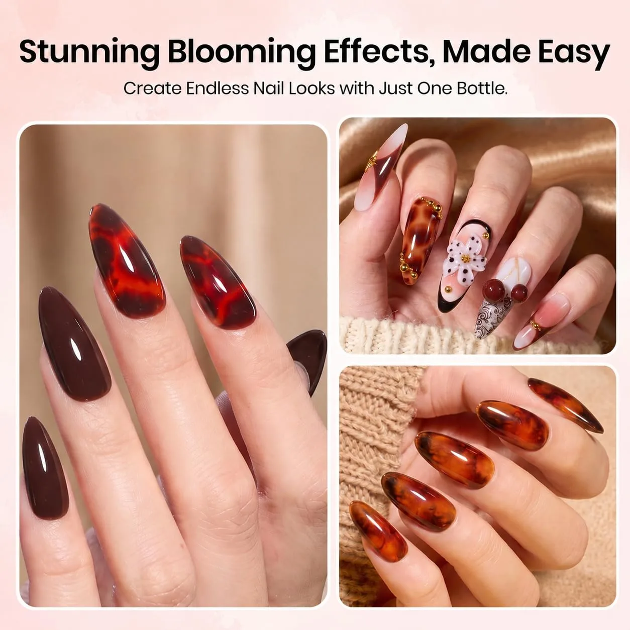 Beetles Blooming Gel and Glossy Top Coat Set 2 Pcs 15ml