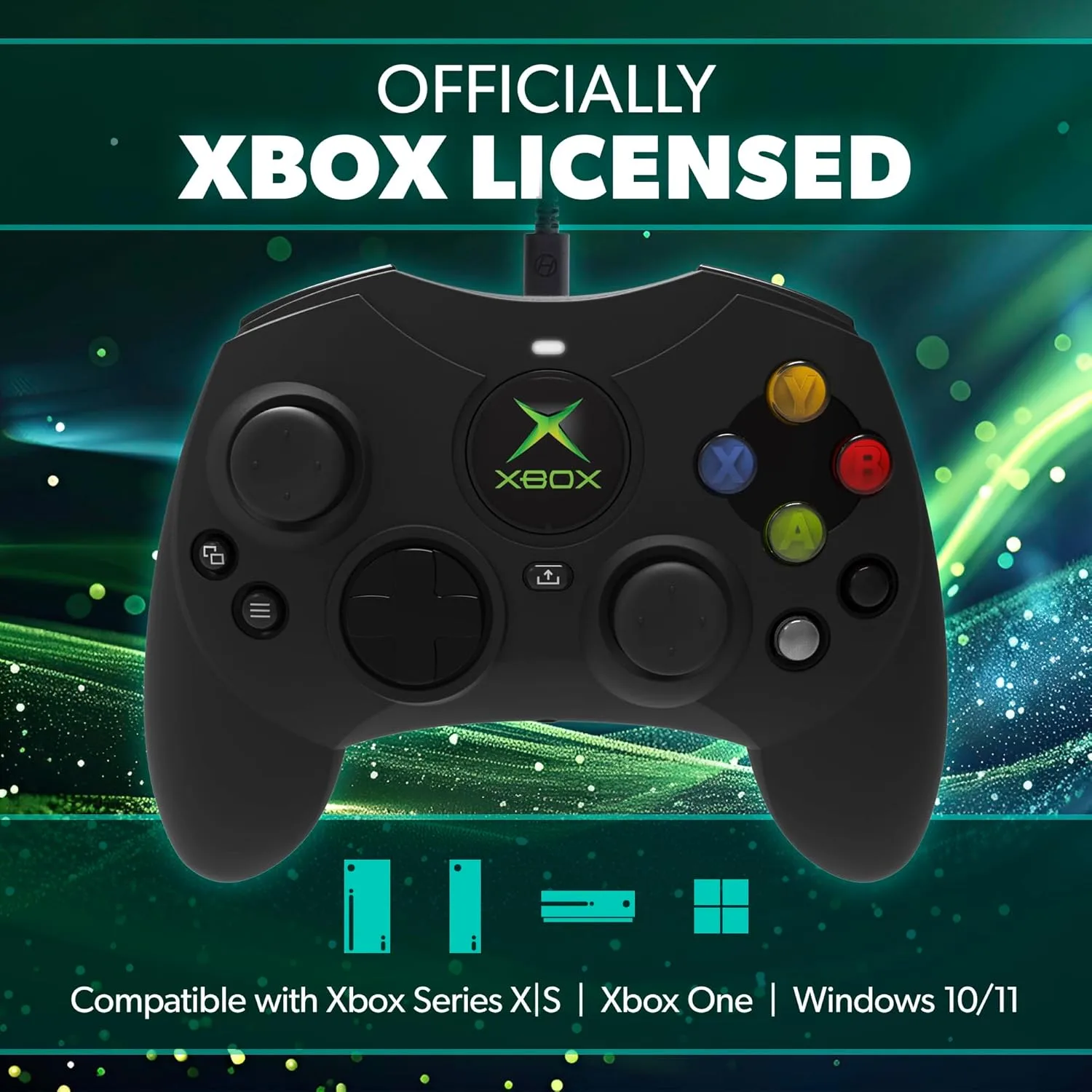 Hyperkin - DuchesS Wired Controller for XBOX Series X|S, XBOX One, Windows 10|11, PC, with Hall Effect Joysitcks, Audio Jack, Impulse Triggers, Black - Officially licensed