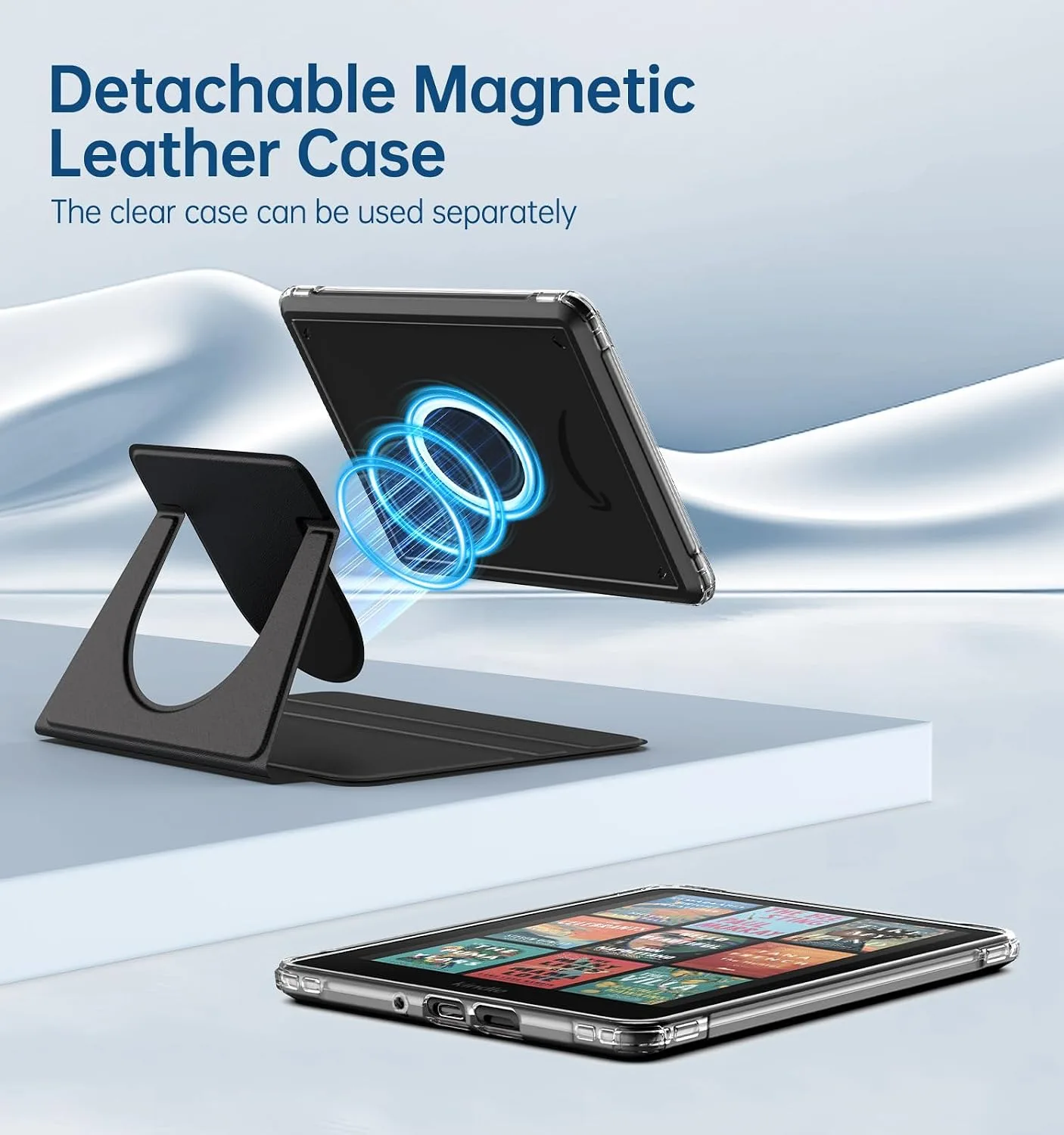MoKo 360°Rotating Detachable Case for 7" eBook Reader, Silk Black