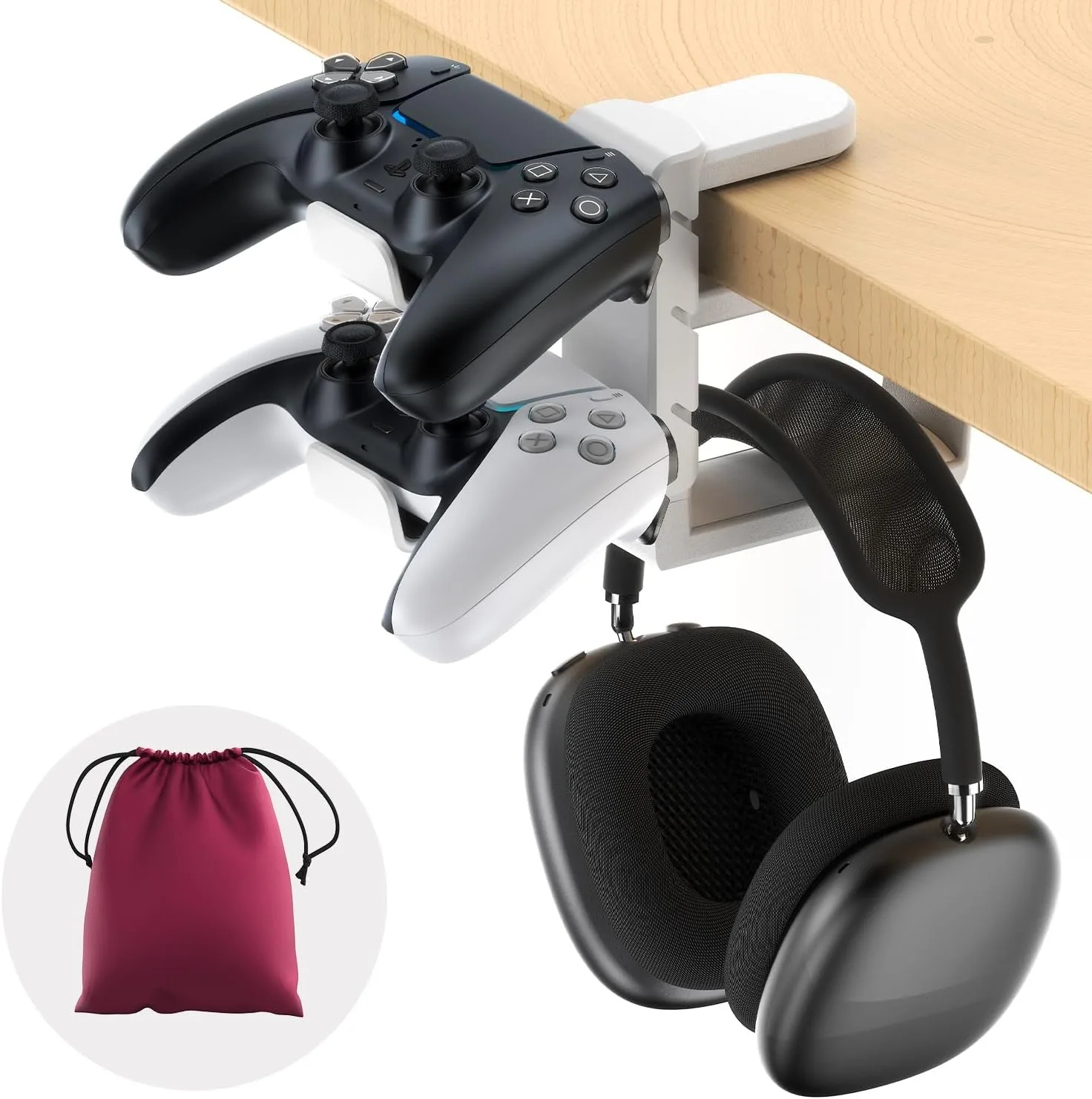Soporte para audífonos gamer Eurpmask 3 en 1 con rotación y dos soportes para controles
