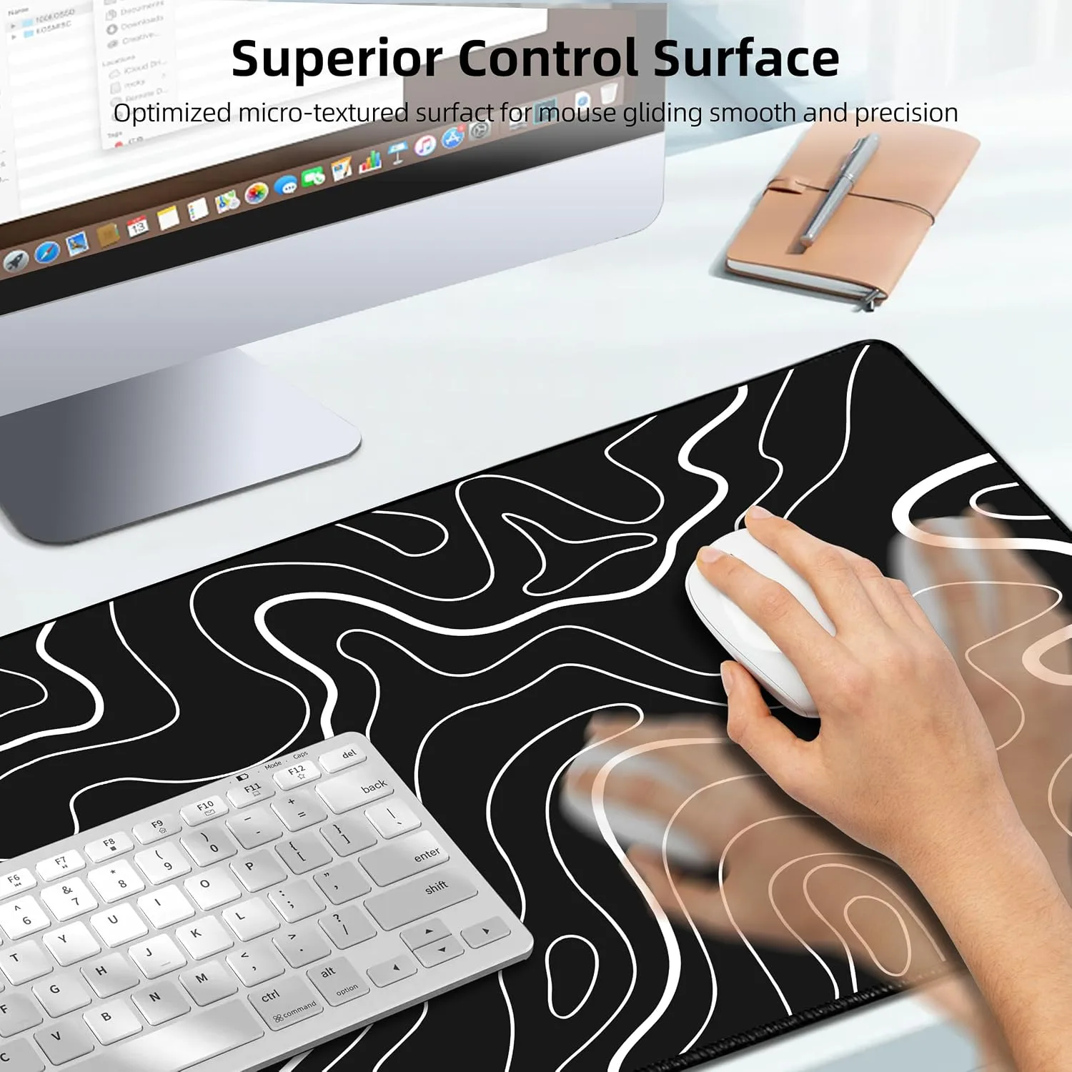 Magnetic Wireless Charging Mouse Pad, 31.5"x15.8" XXL Desk Mat
