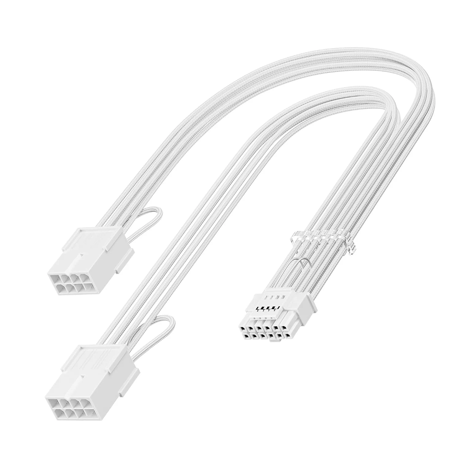 Fasgear 12V-2x6 Adapter Extension Cable, 12VHPWR, PCIE 5.1, White
